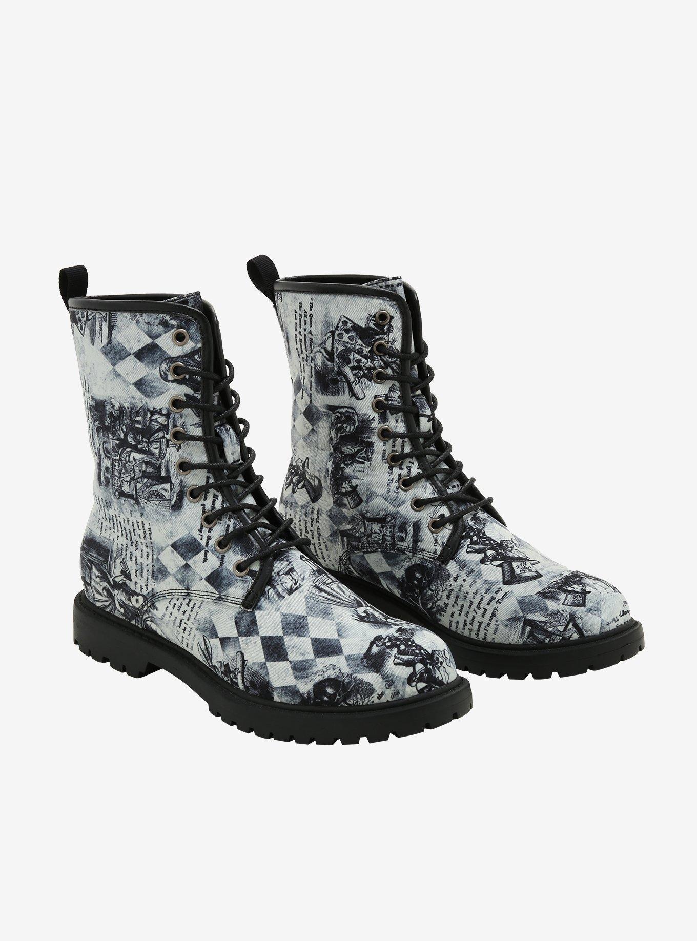 Adventures In Wonderland Combat Boots, MULTI, alternate