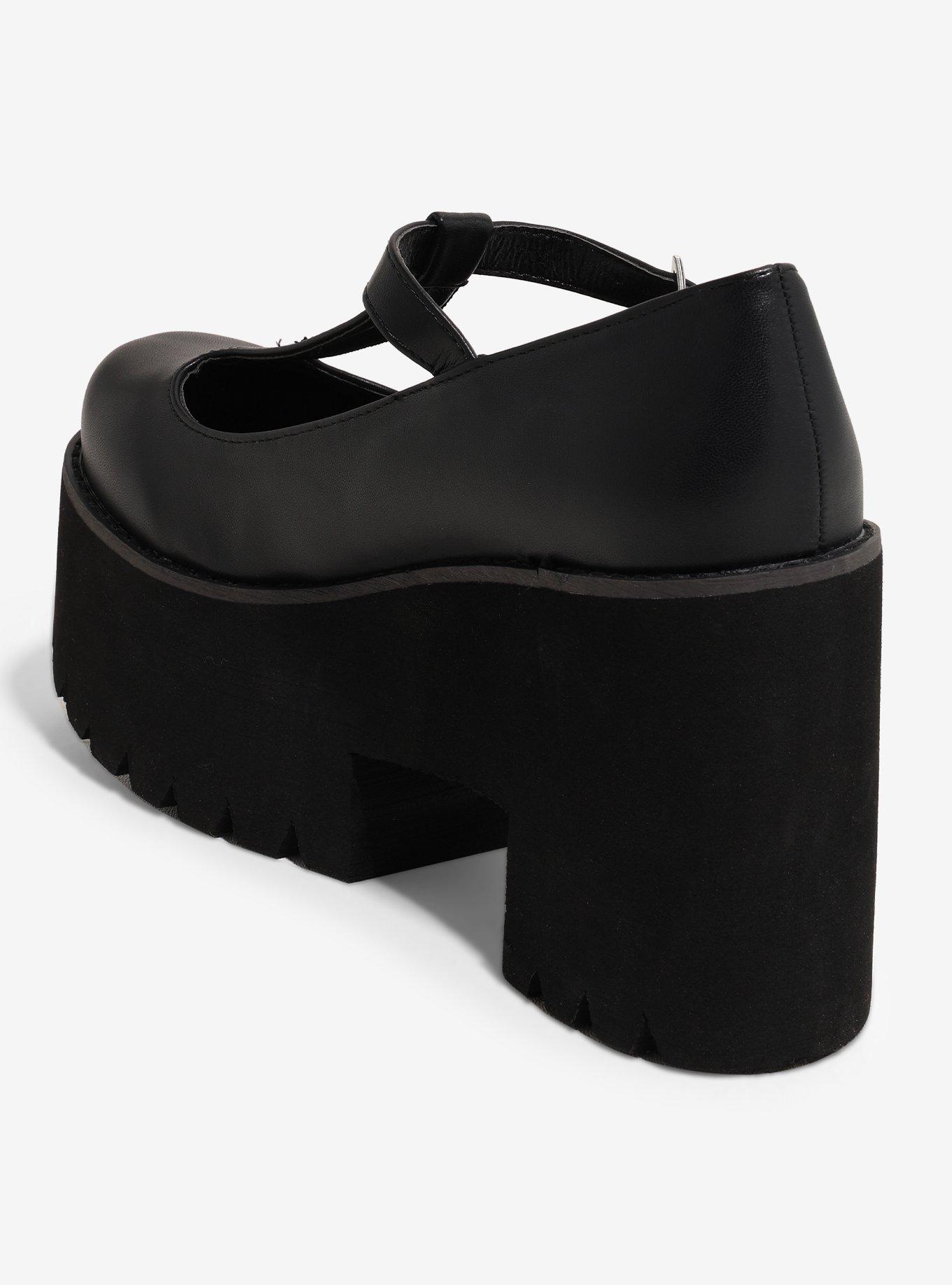 Black Platform Mary Janes, , hi-res