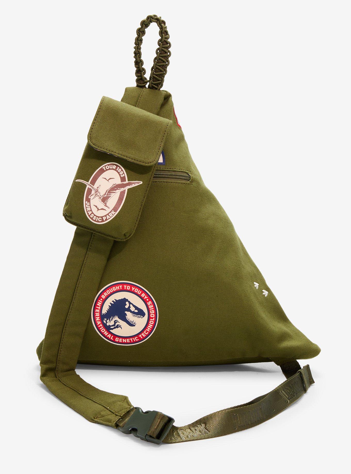 Jurassic Park Patches Triangle Sling Crossbody Bag - BoxLunch Exclusive