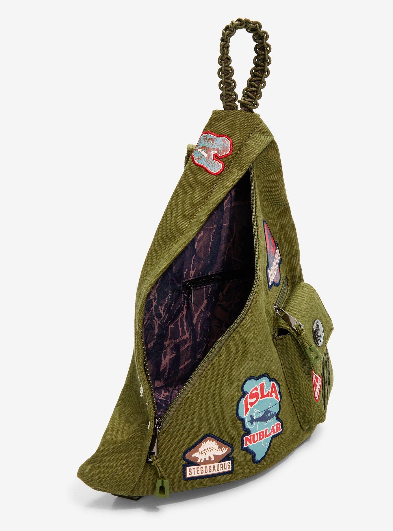 Jurassic Park Patches Triangle Sling Crossbody Bag - BoxLunch Exclusive, , alternate