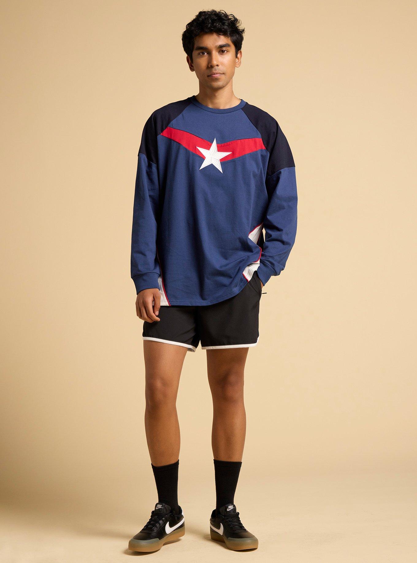 Our Universe Marvel Captain America Long Sleeve T-Shirt Our Universe Exclusive, , hi-res