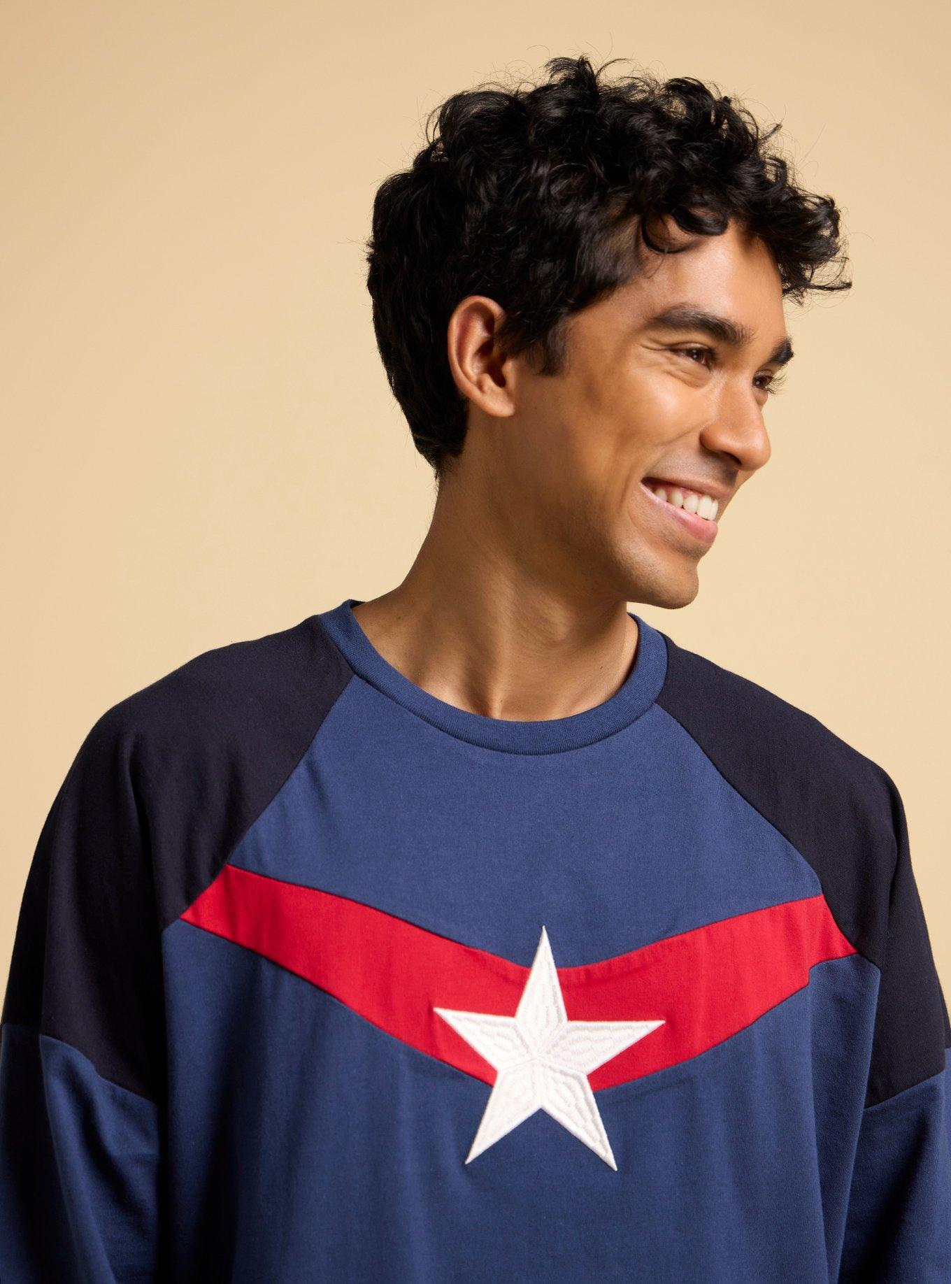 Our Universe Marvel Captain America Long Sleeve T-Shirt Our Universe Exclusive, MULTI, alternate - view 5