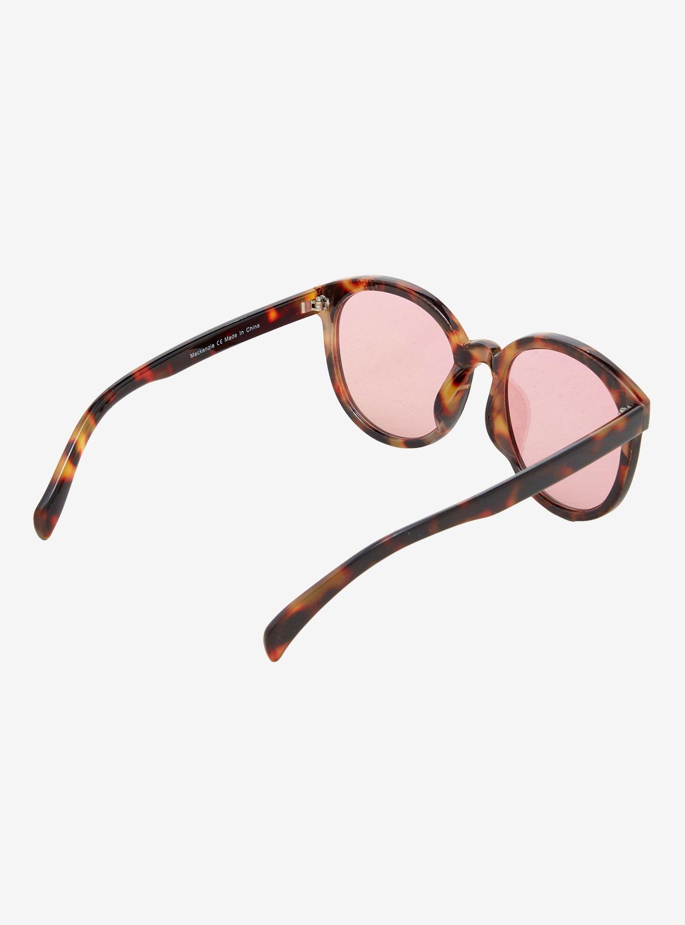 Mackenzie Brown Tortoise Shell Large Round Sunglasses, , hi-res