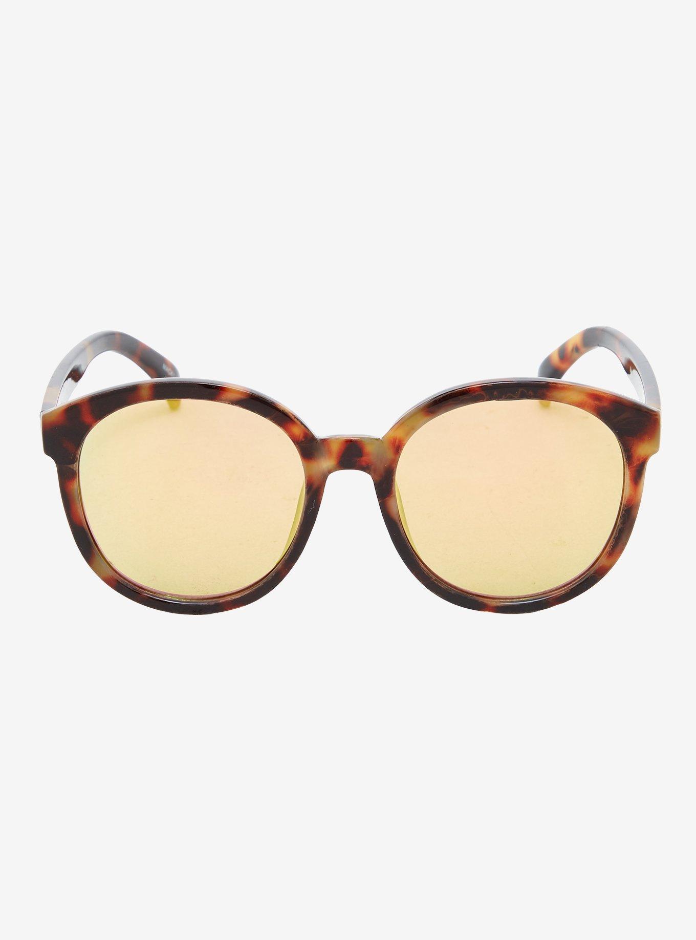 Mackenzie Brown Tortoise Shell Large Round Sunglasses, , alternate