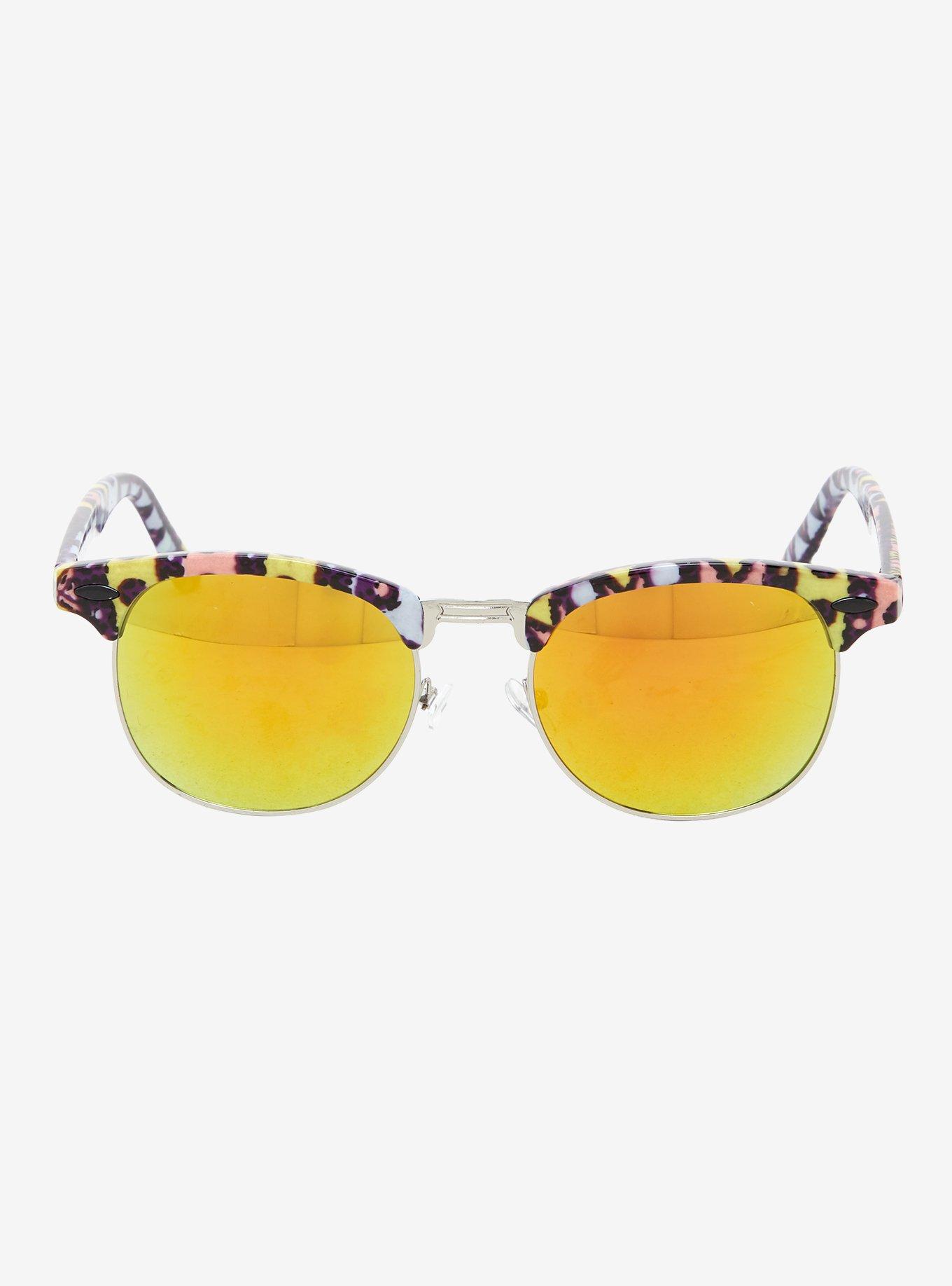Kruz Geometric Pattern Sunglasses, , alternate