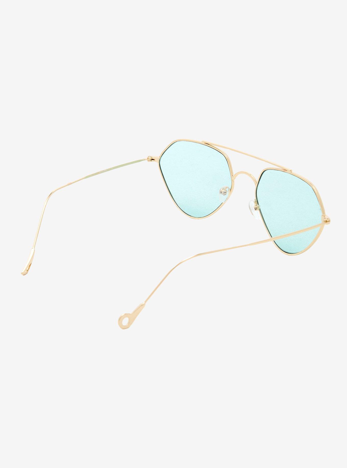 Genie Turquoise Aviator Sunglasses, , hi-res