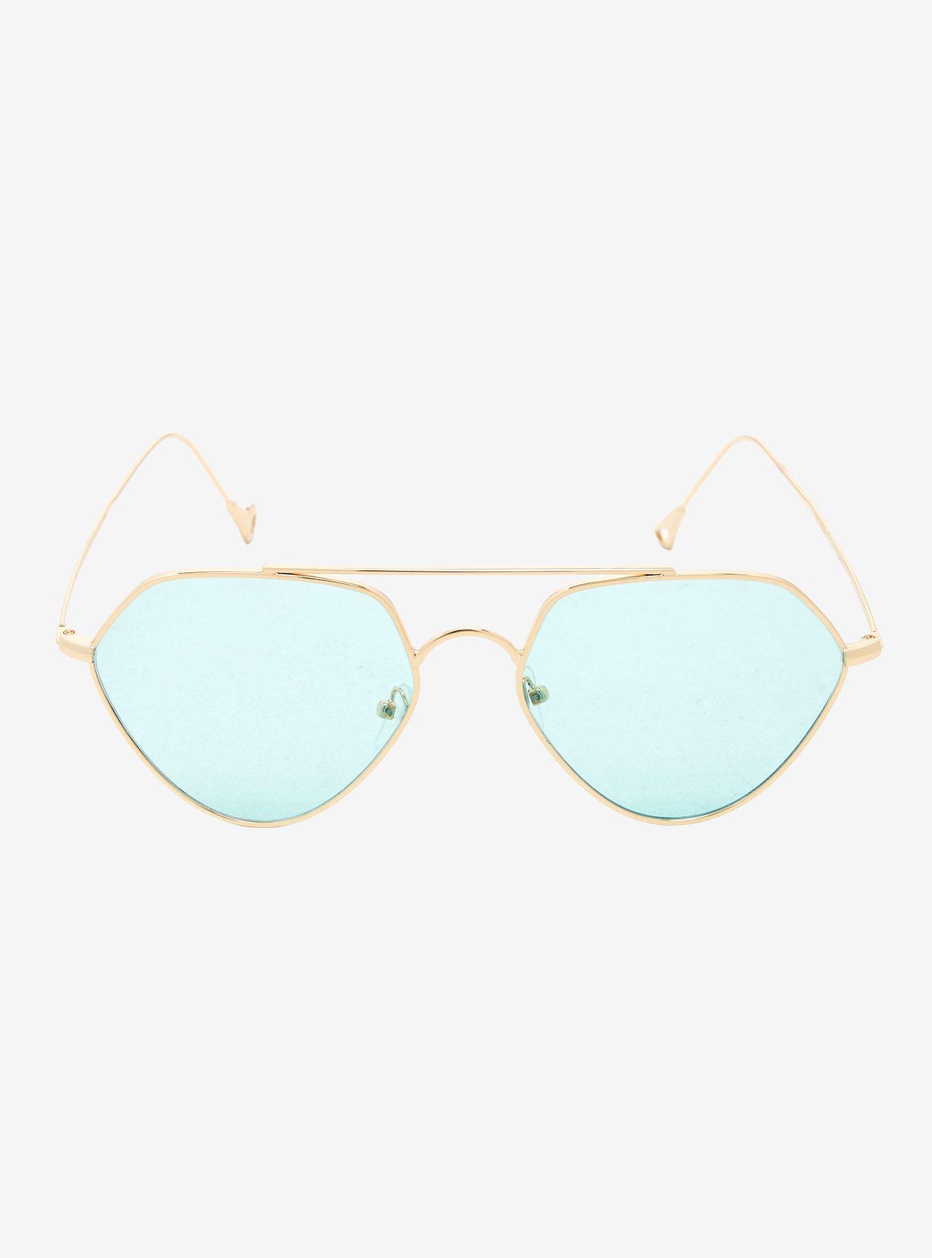 Genie Turquoise Aviator Sunglasses, , alternate
