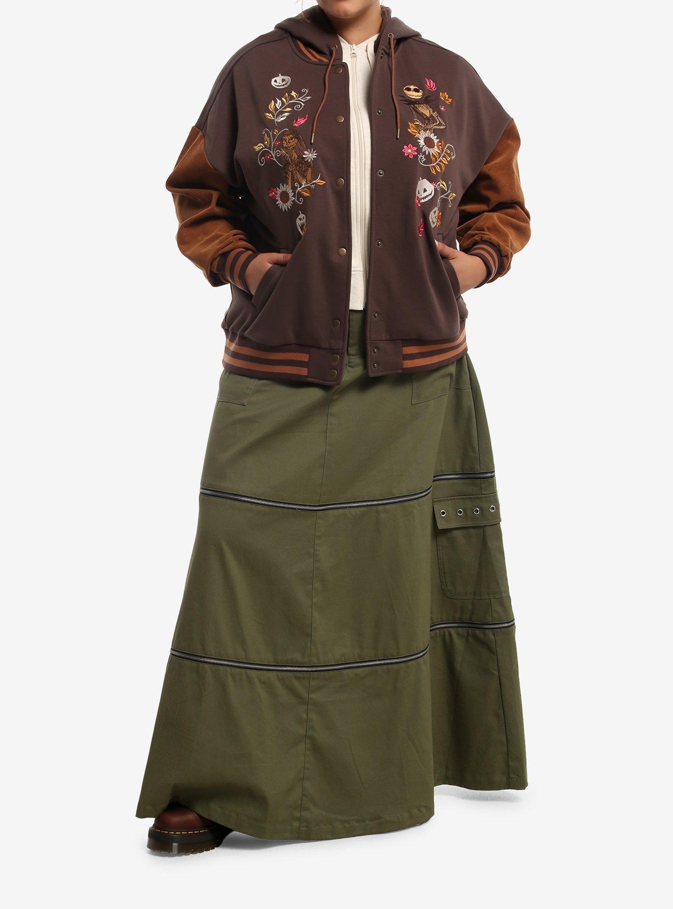 Her Universe The Nightmare Before Christmas Jack Floral Girls Varsity Jacket Plus Size, MULTI, alternate - view 3