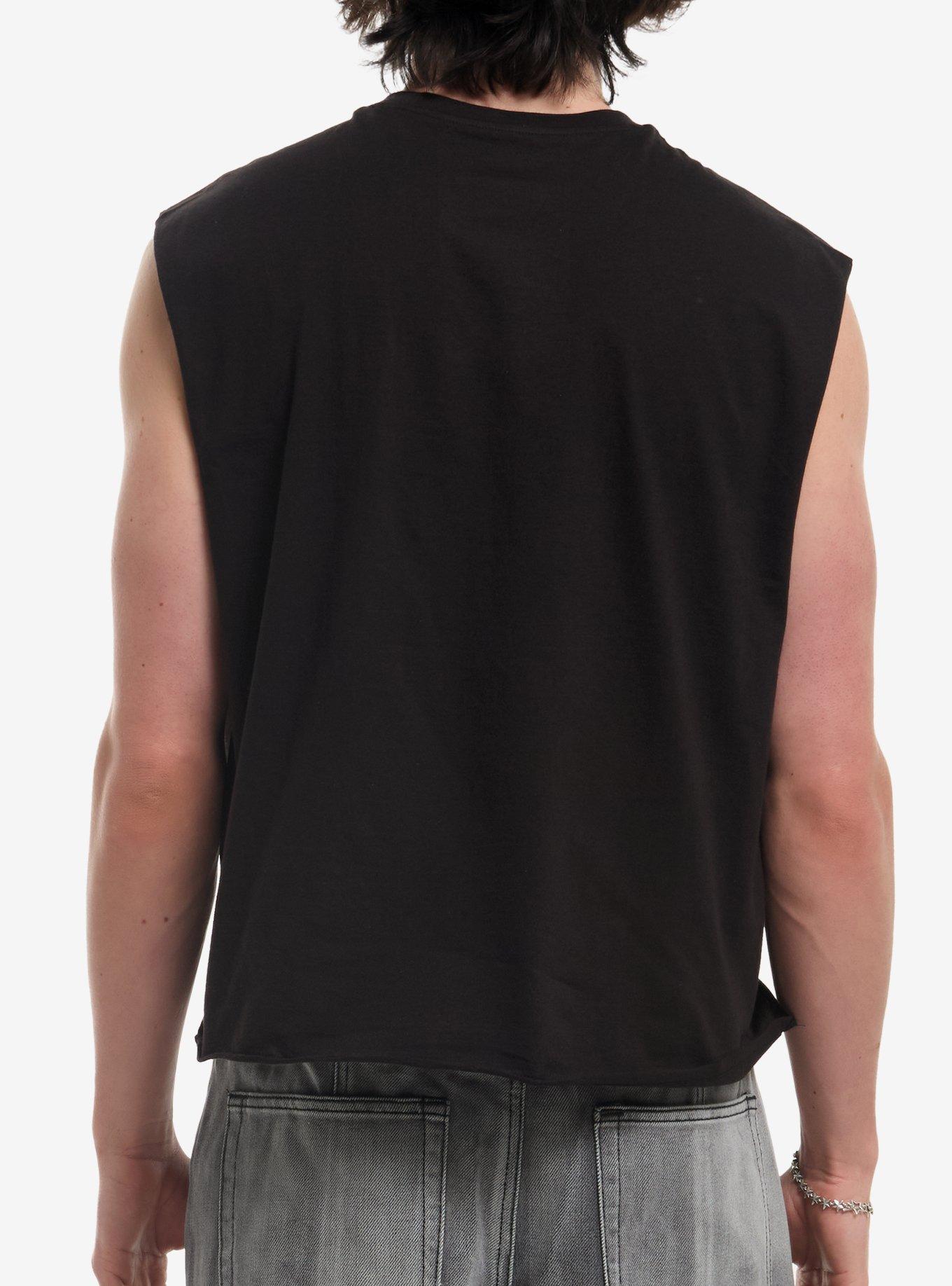 The Lost Boys Fangs Crop Muscle Tank Top, BLACK, alternate