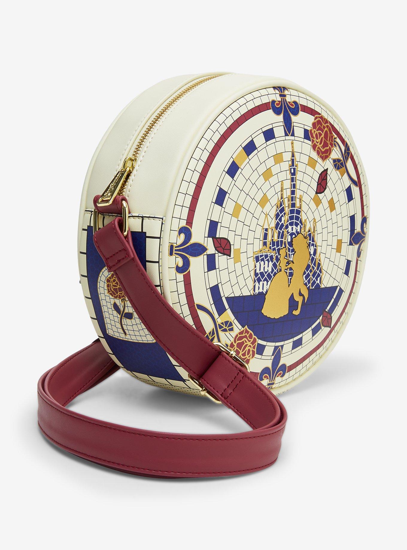 Loungefly Disney Beauty and the Beast Mosaic Round Crossbody Bag - BoxLunch Exclusive, , hi-res