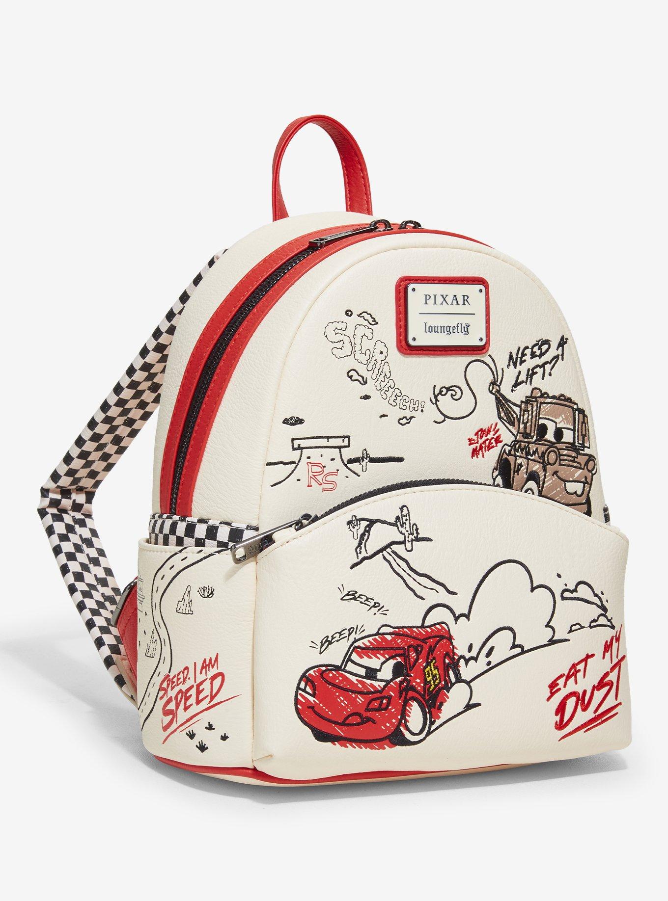 Loungefly Disney Pixar Cars Lightning McQueen & Mater Doodles Mini Backpack - BoxLunch Exclusive, , hi-res
