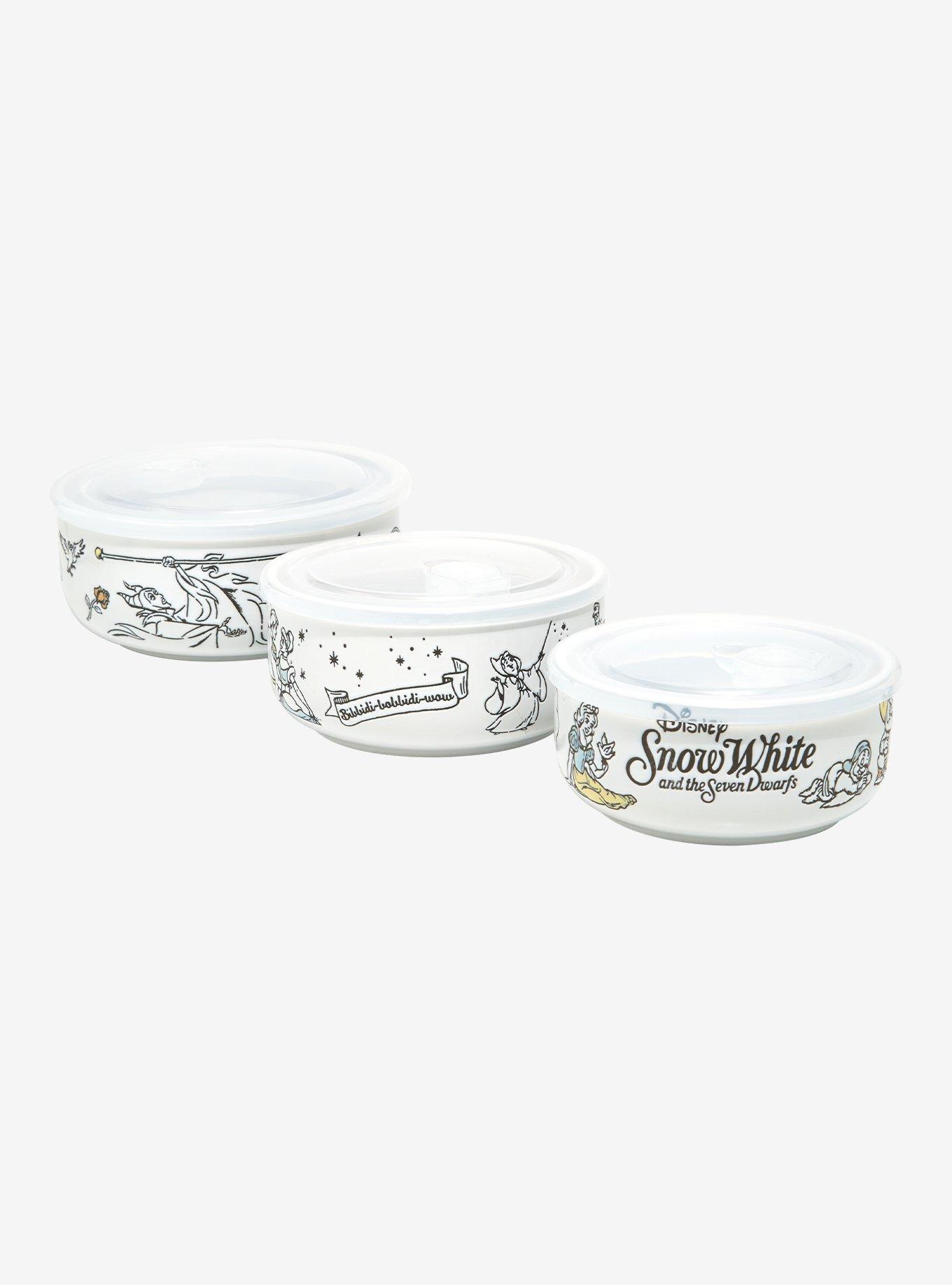 Disney Princess Sketch Character Bowl with Lid Set - BoxLunch Exclusive, , hi-res