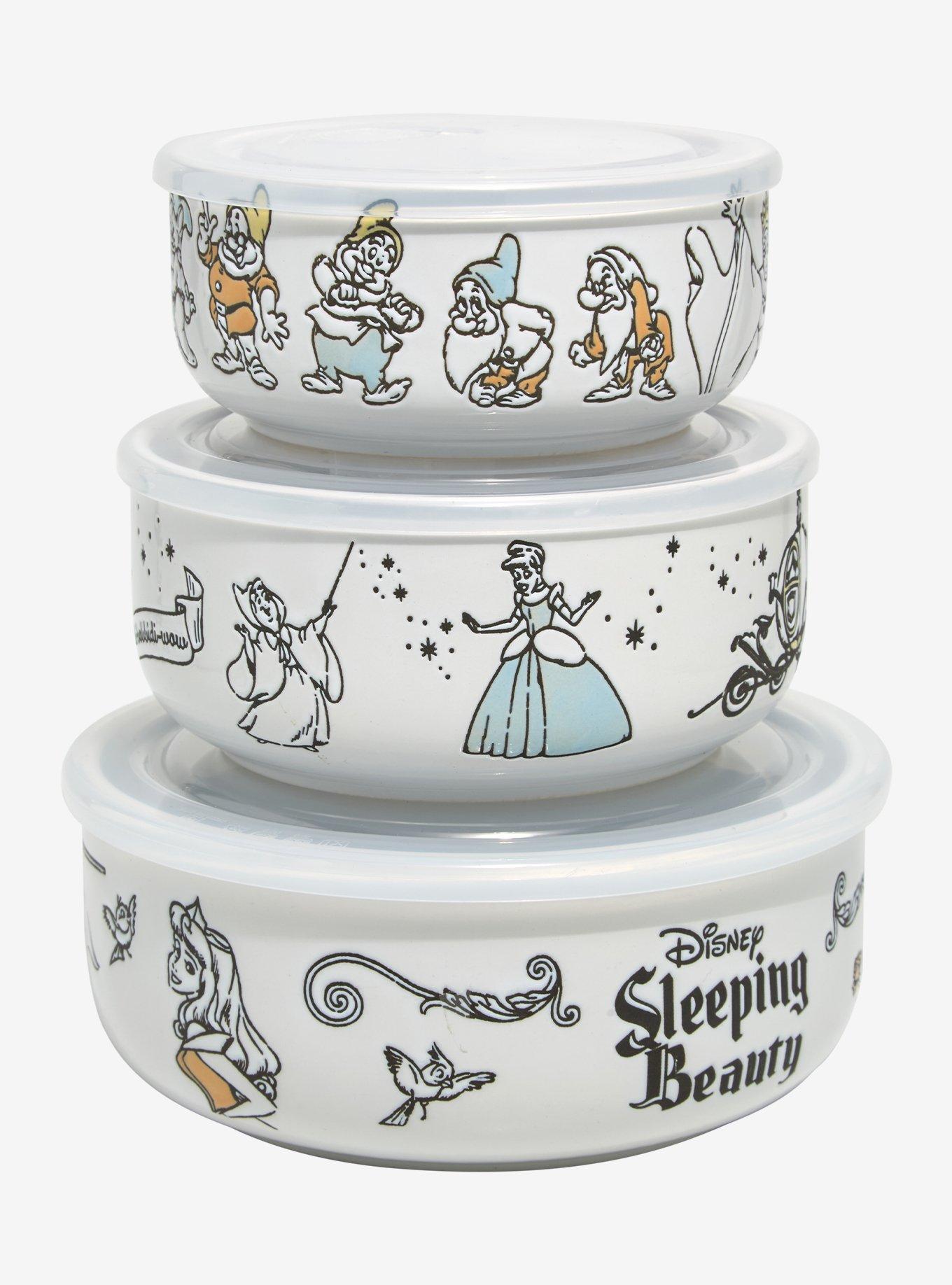 Disney Princess Sketch Character Bowl with Lid Set - BoxLunch Exclusive, , alternate