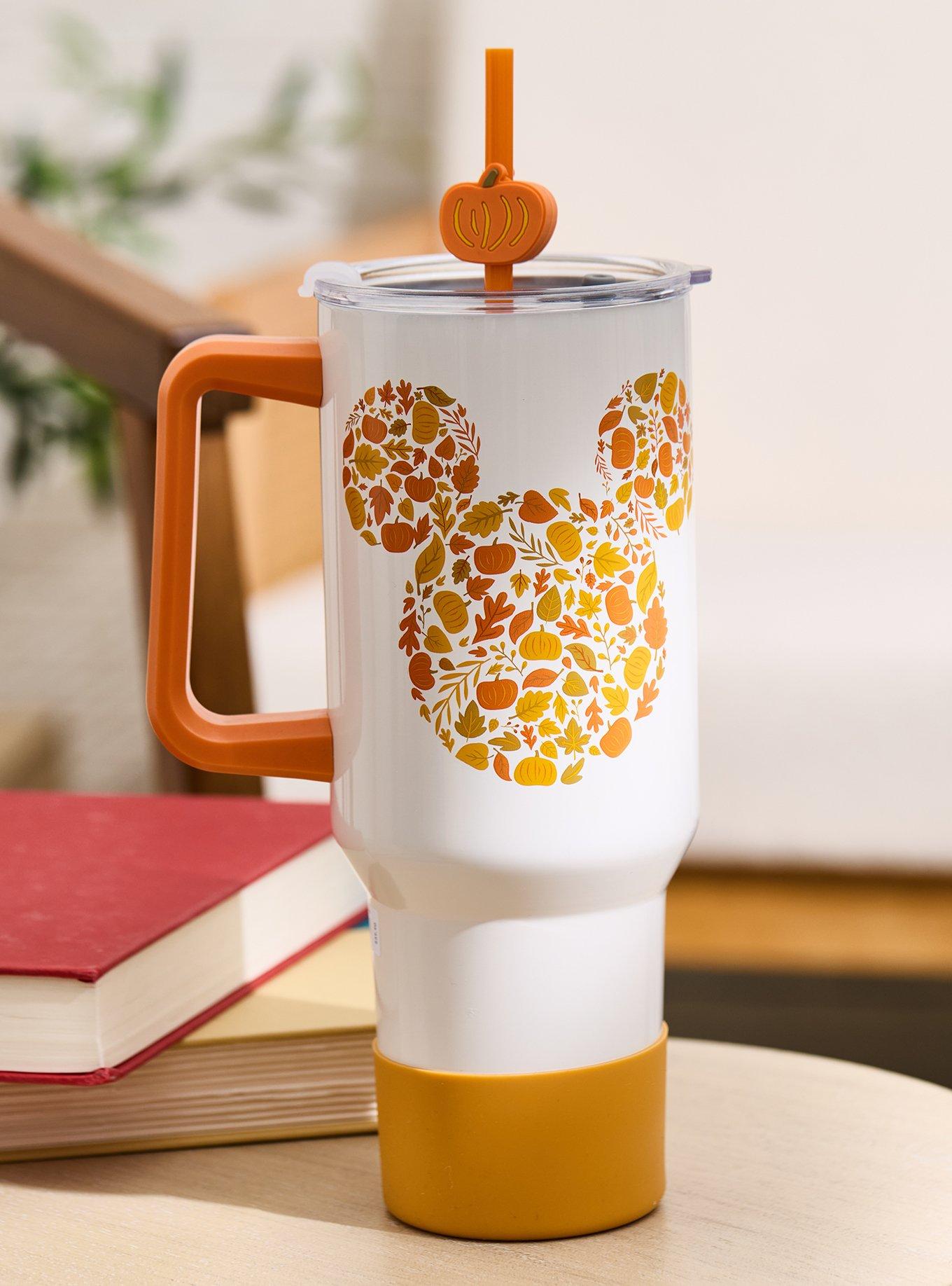 Disney Mickey & Minnie Pumpkin Patch Straw Tumbler with Handle - BoxLunch Exclusive, , hi-res