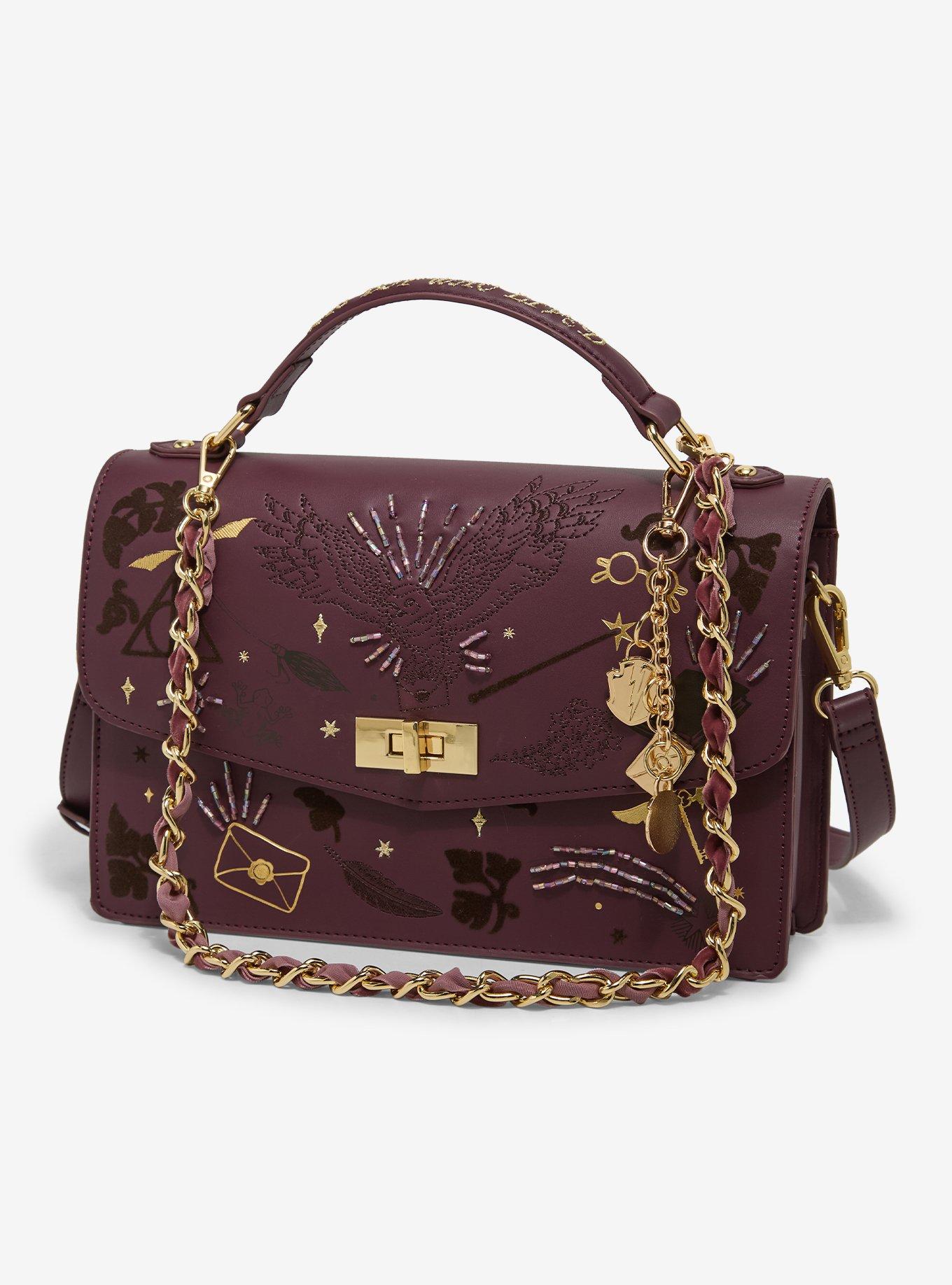 Harry Potter Flocked Magical Icons Crossbody Bag - BoxLunch Exclusive, , alternate - view 4