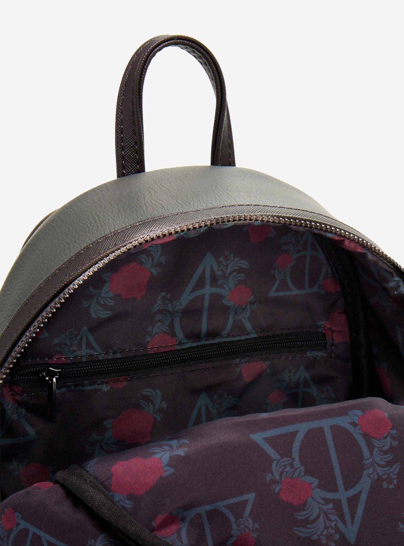 Loungefly Harry Potter The Deathly Hallows Floral Mini Backpack, , alternate - view 4