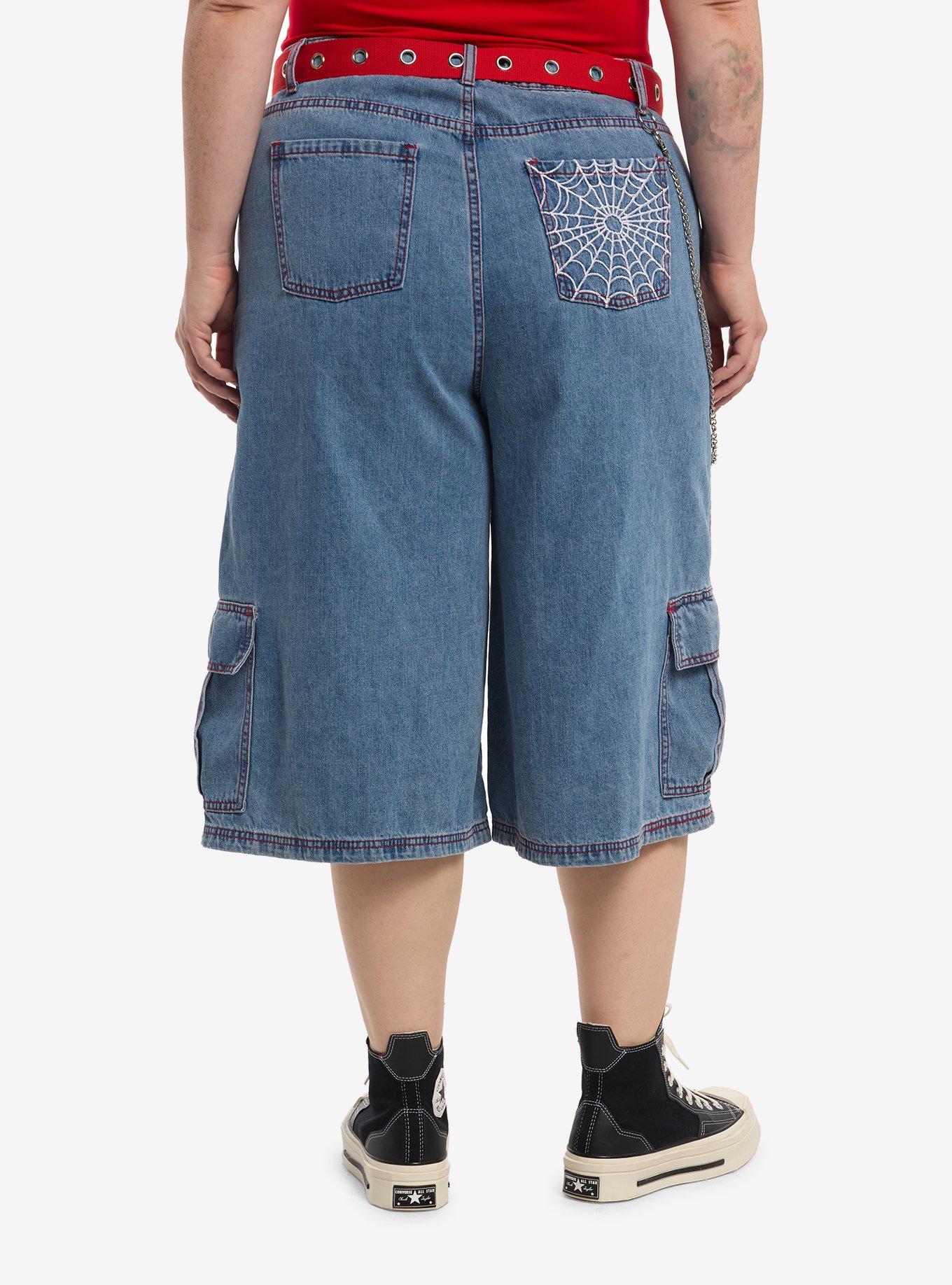 Her Universe Marvel Spider-Man Side Chain Belted Jorts Plus Size, , hi-res