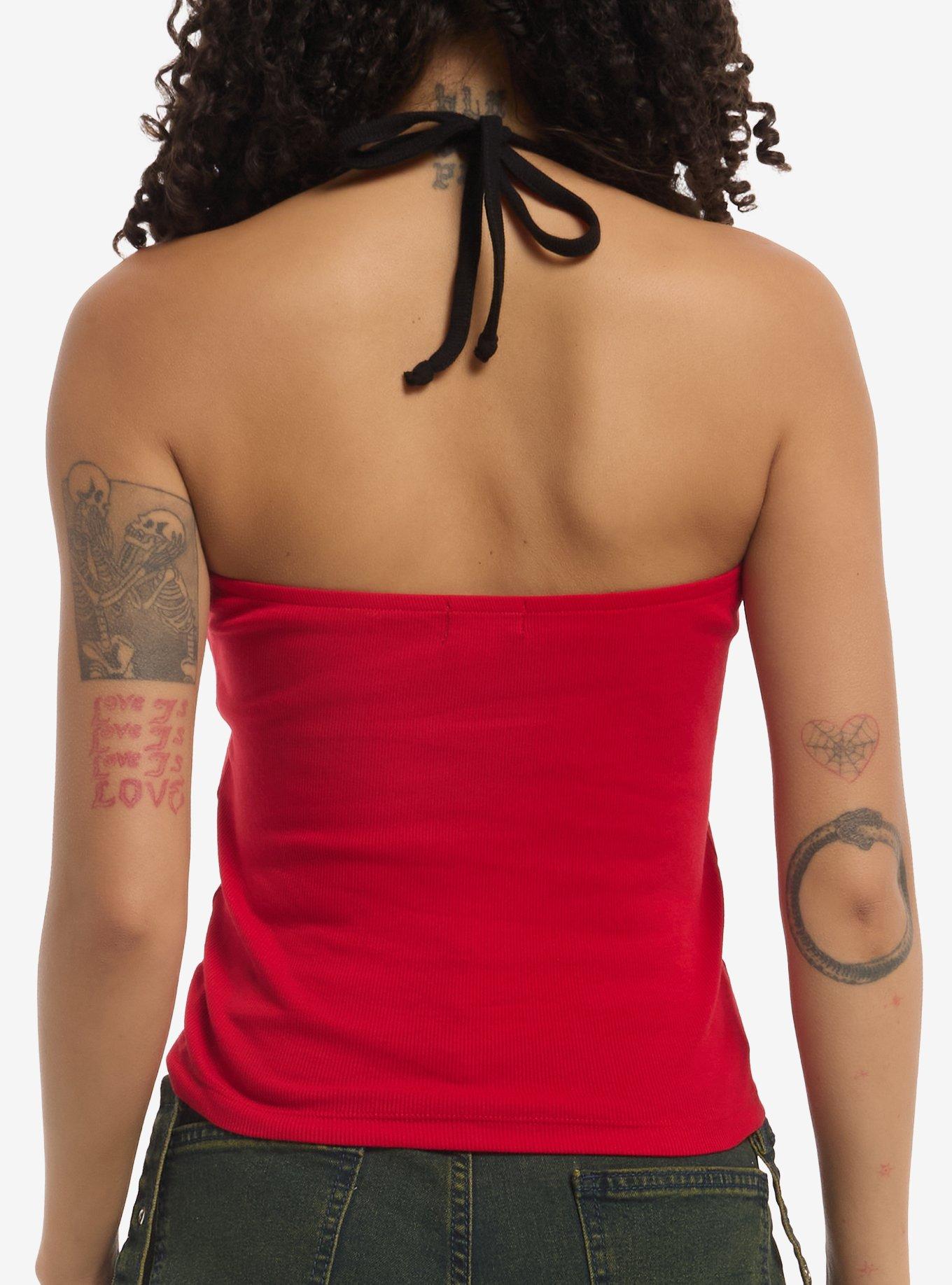 Social Collision Wing Heart Girls Halter Top, , hi-res