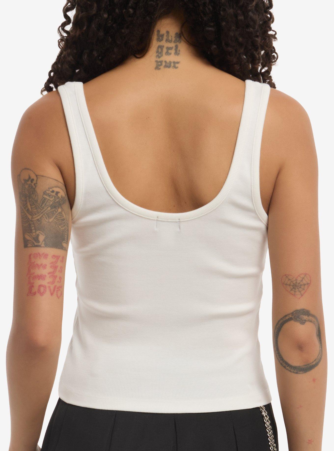 Social Collision Skull Stud Girls Crop Tank Top, MULTI, alternate