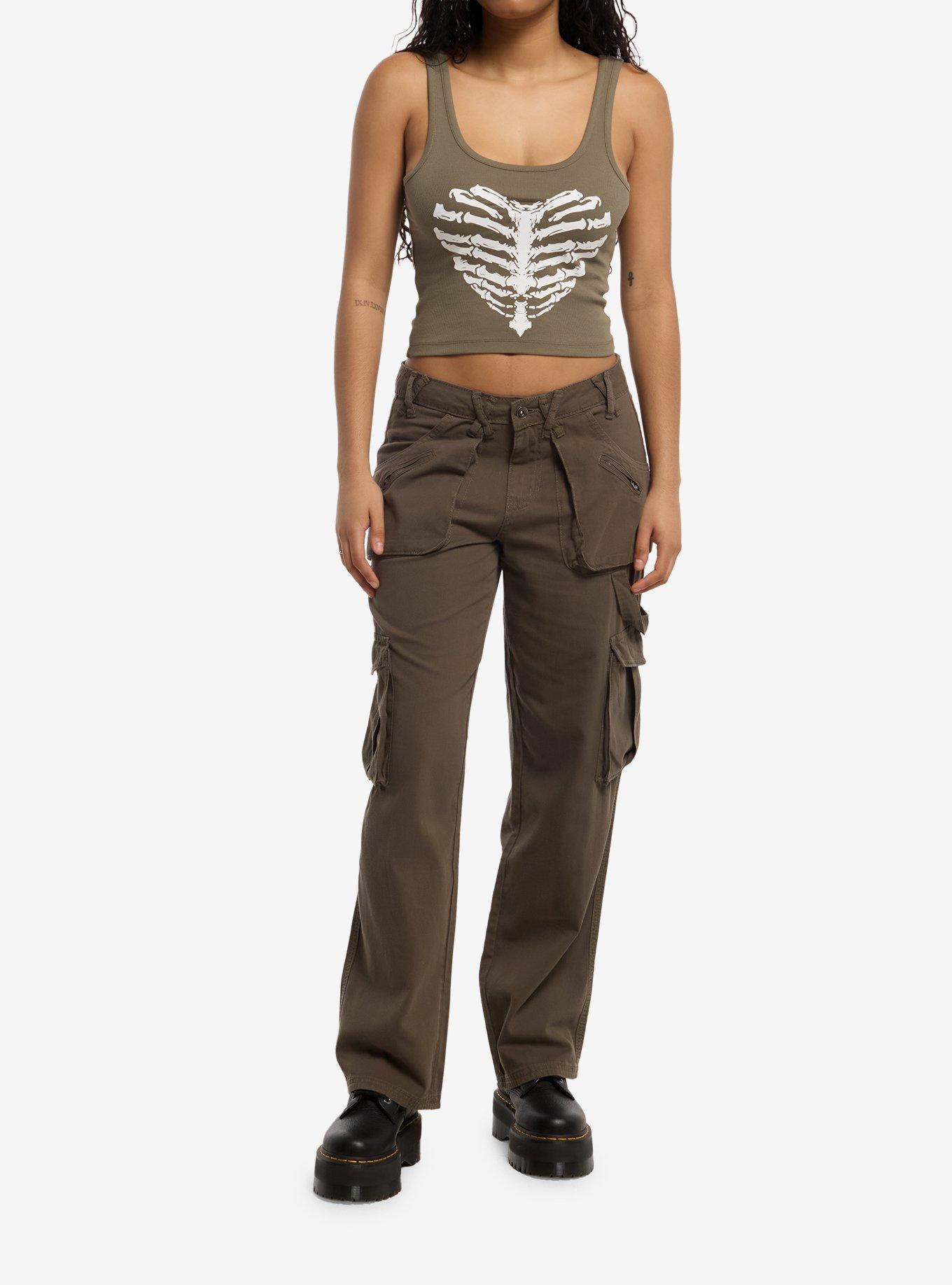Heart Rib Cage Crop Girls Tank Top, , hi-res