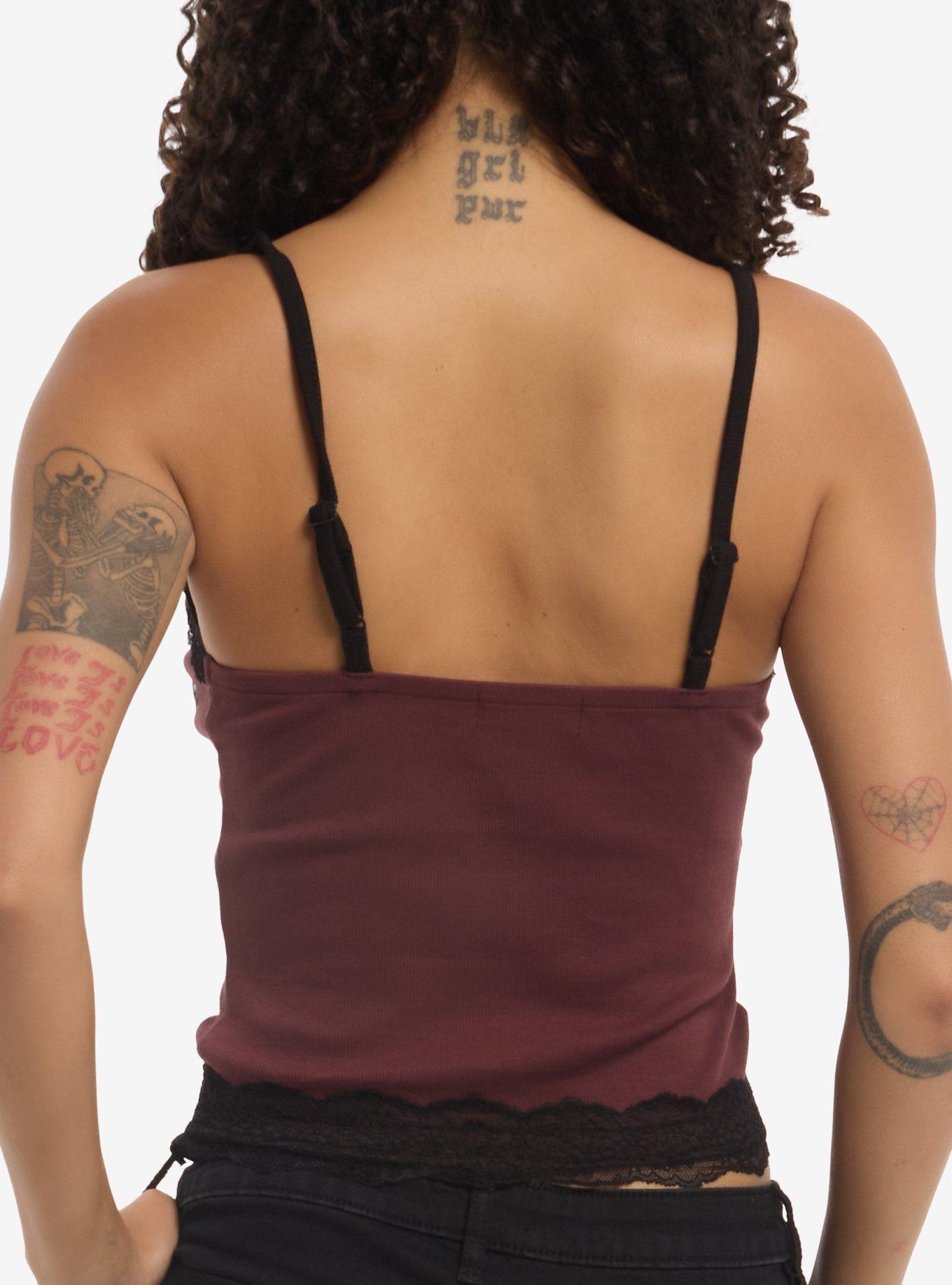 Social Collision Burgundy Cross Filigree Girls Cami, MULTI, alternate