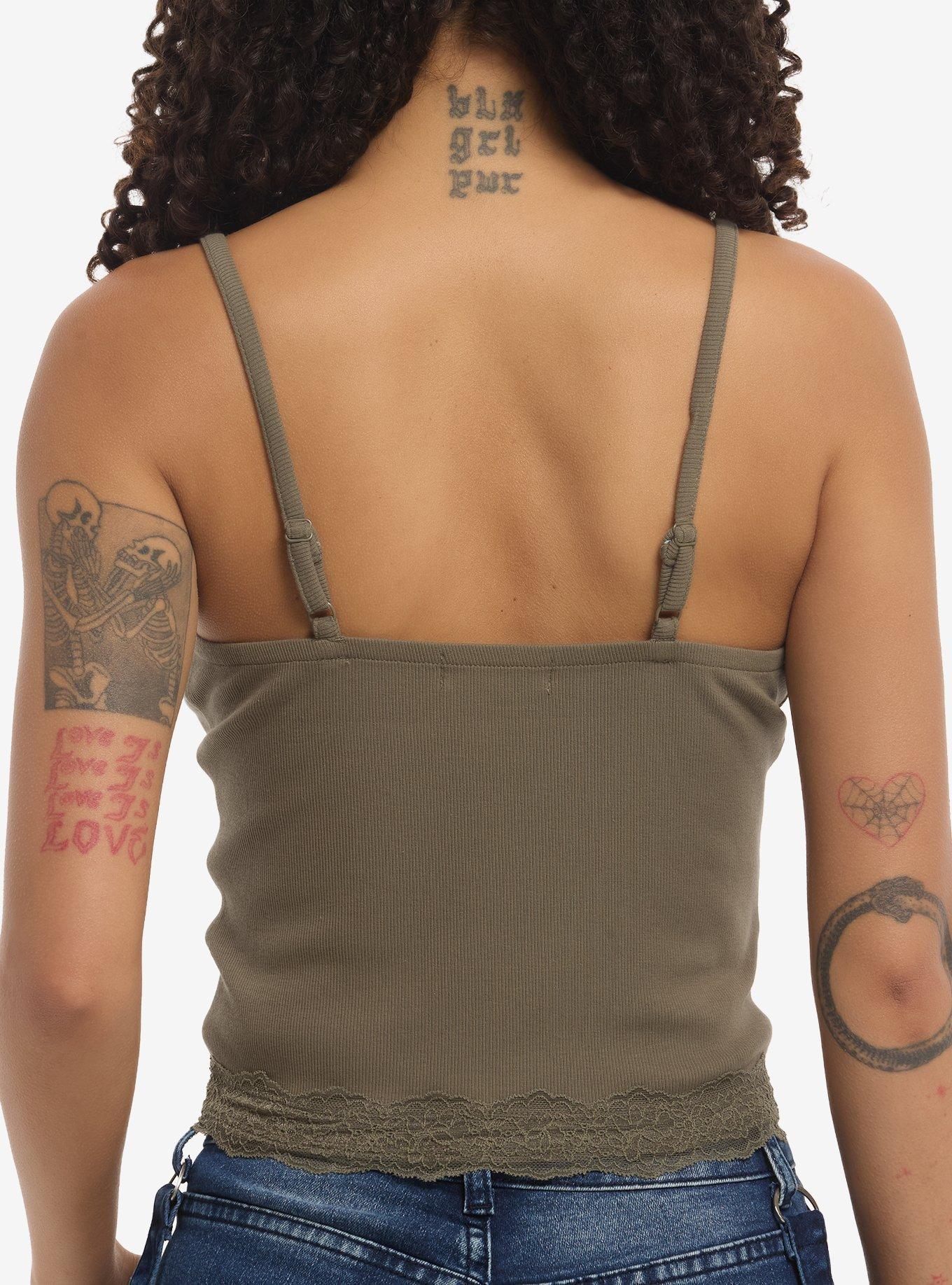 Thorn & Fable Olive Skull Moth Girls Cami, , hi-res