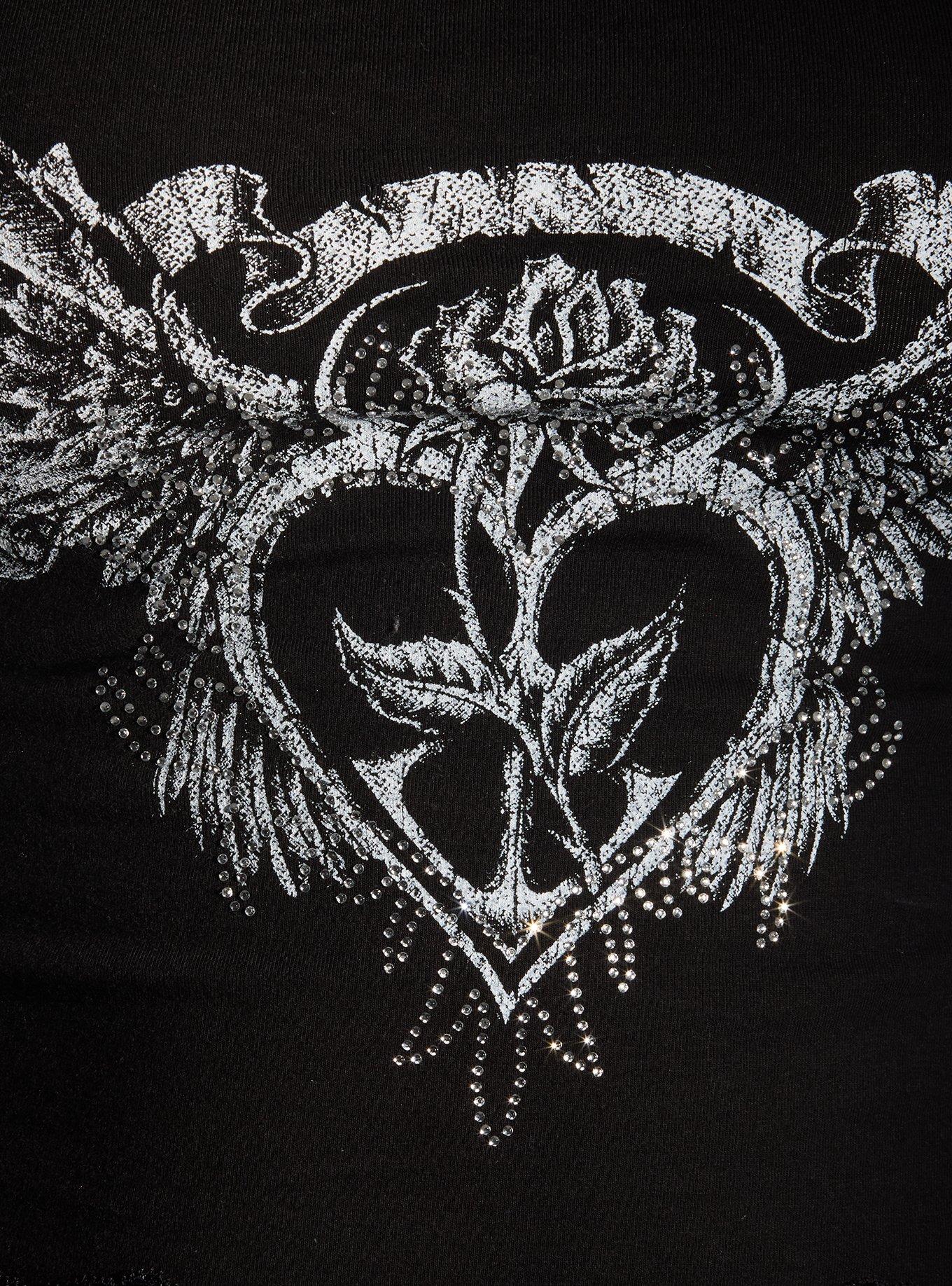 Social Collision Rose Wing Rhinestone Girls Cami, MULTI, alternate - view 4