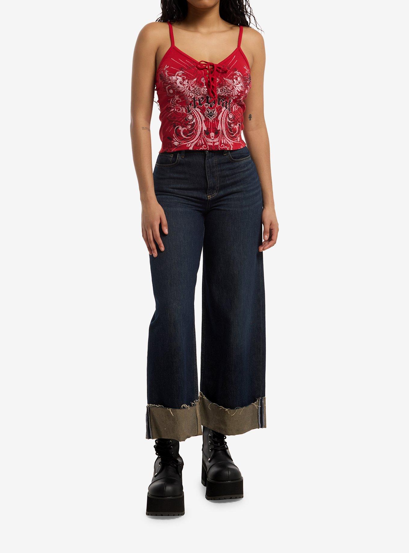 Social Collision Eternal Filigree Lace-Up Girls Cami, , hi-res