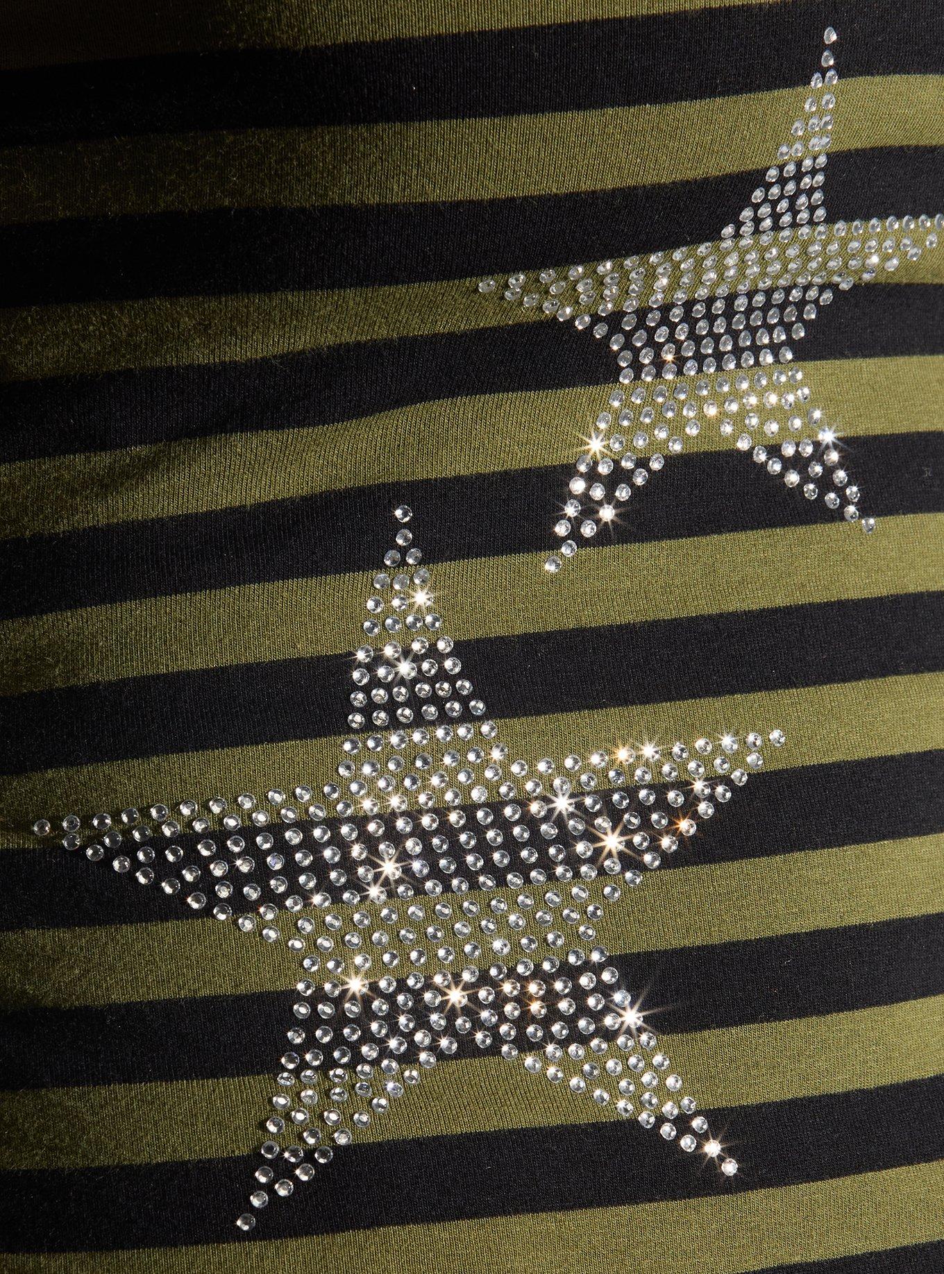 Black & Green Stripe Star Girls Halter Top, MULTI, alternate - view 4