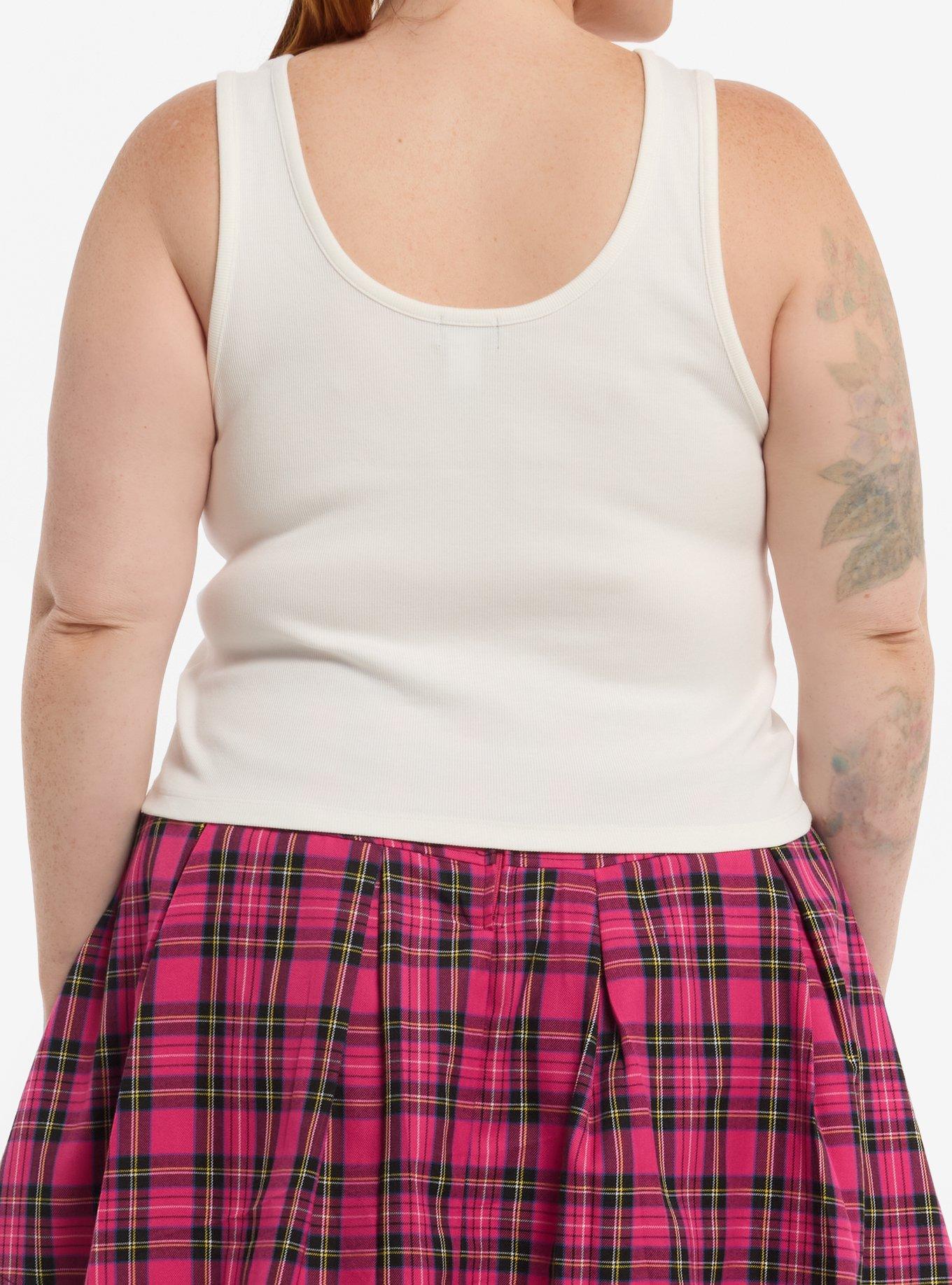 Social Collision Skull Stud Girls Crop Tank Top Plus Size, MULTI, alternate