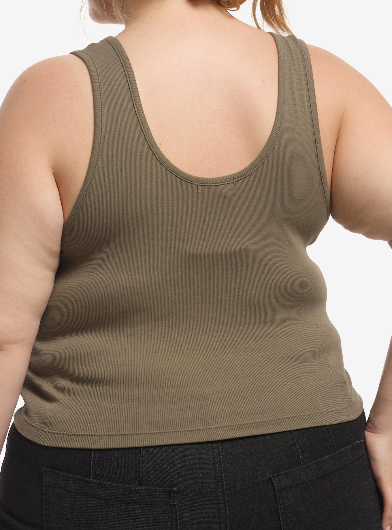 Heart Rib Cage Crop Girls Tank Top Plus Size, , hi-res