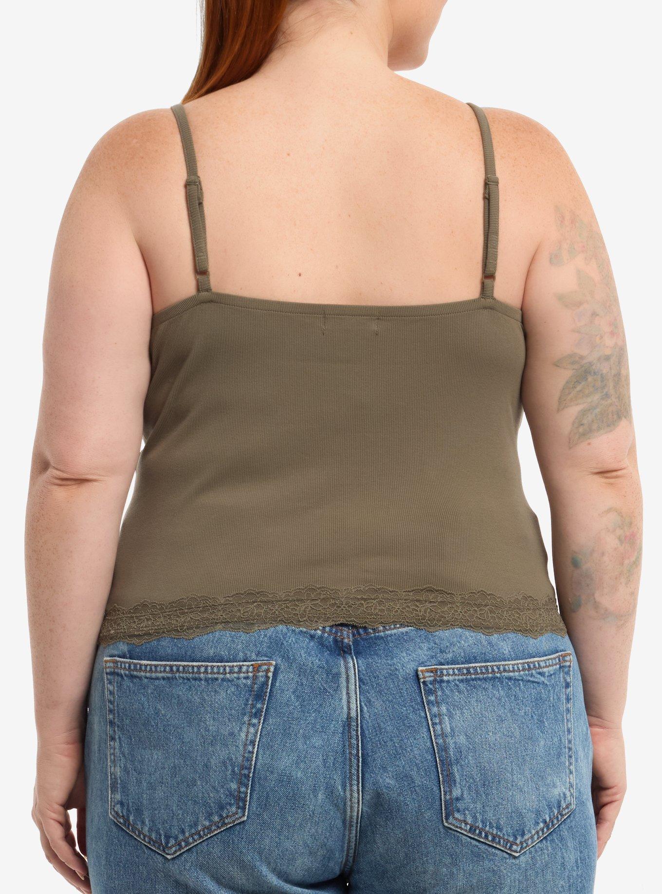 Thorn & Fable Olive Skull Moth Girls Cami Plus Size, MULTI, alternate