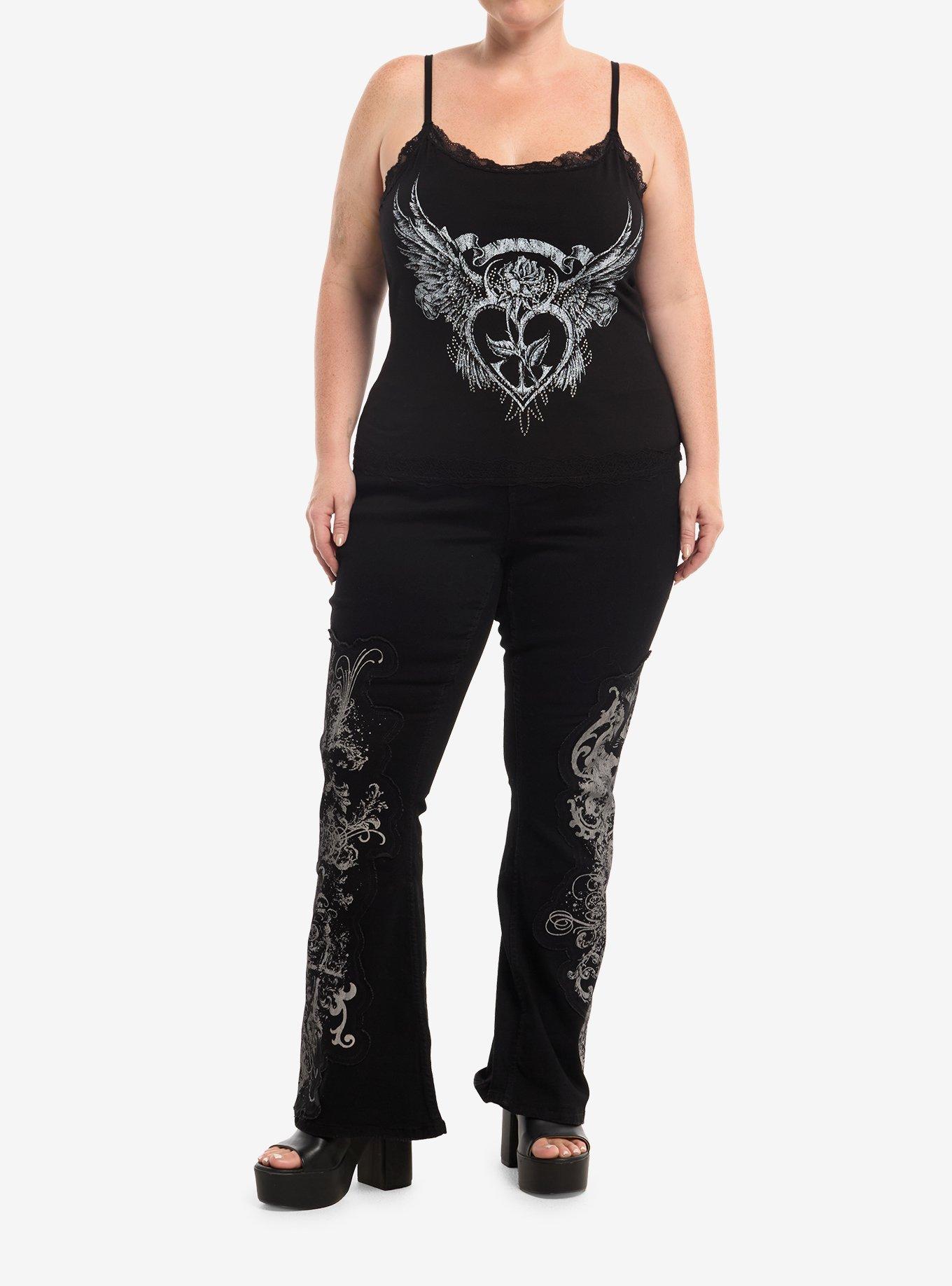 Social Collision Rose Wing Rhinestone Girls Cami Plus Size, , hi-res