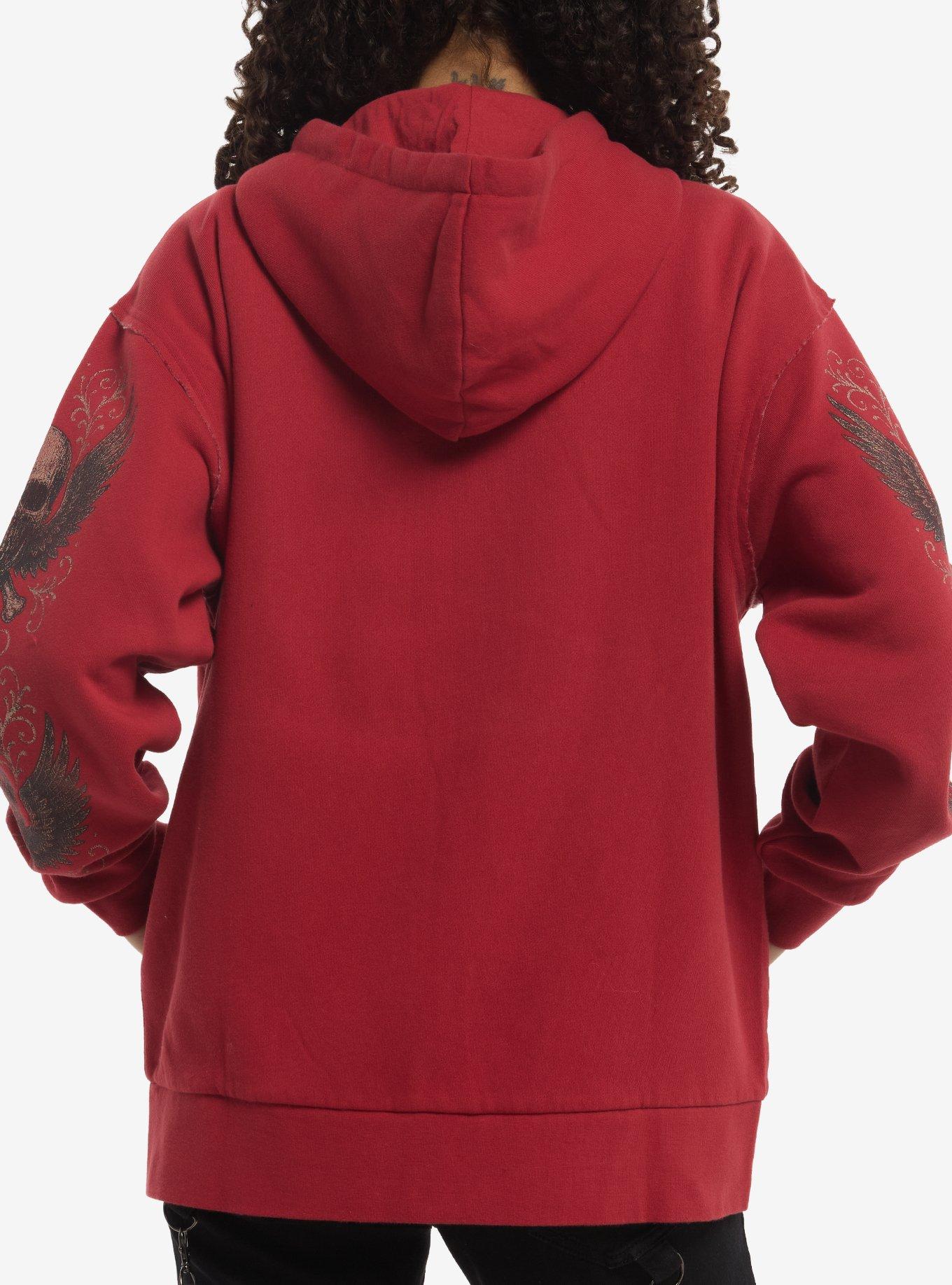 Social Collision Triple Skull Girls Oversized Hoodie, , hi-res
