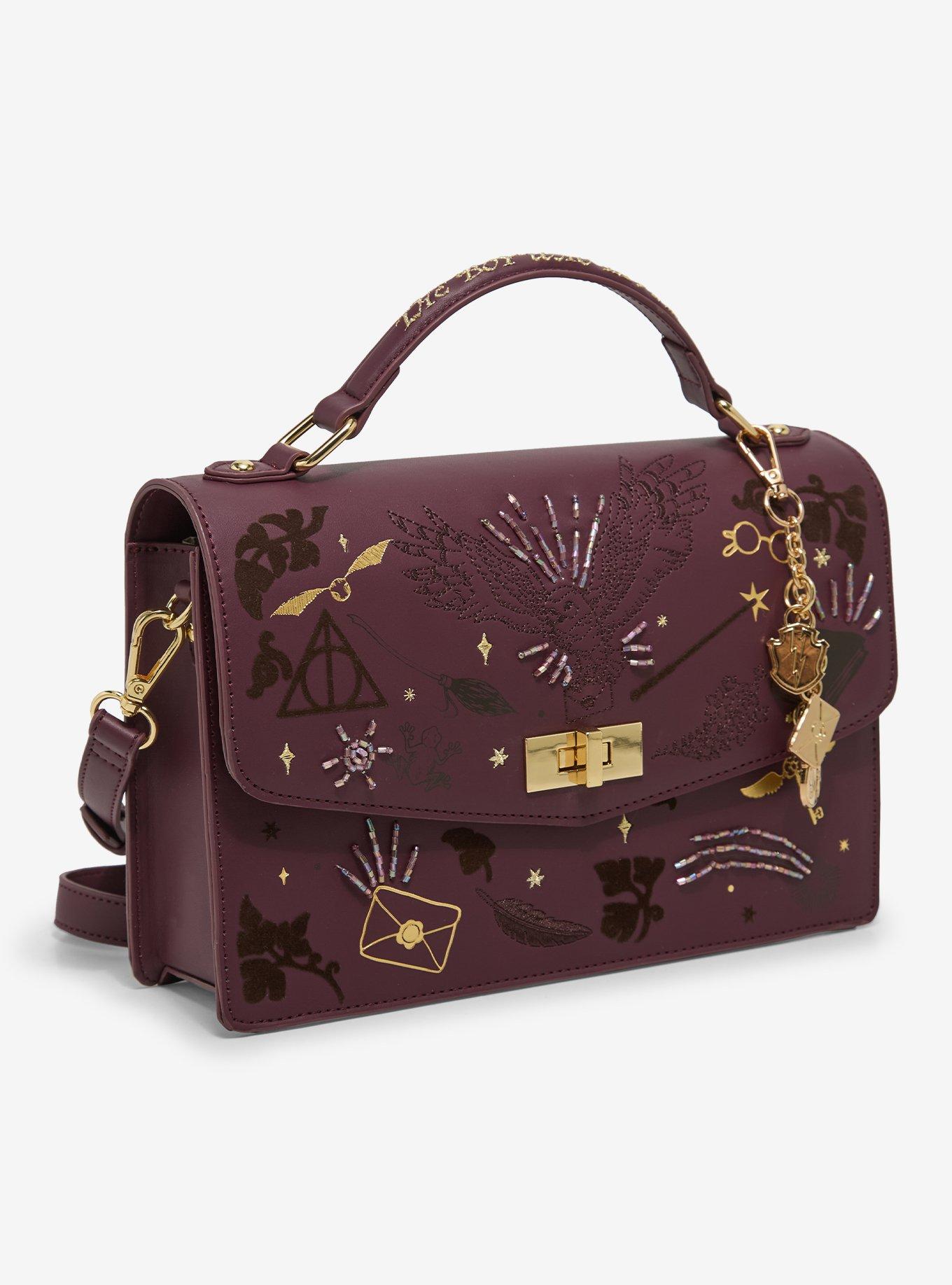 Harry Potter Flocked Magical Icons Crossbody Bag - BoxLunch Exclusive, , hi-res