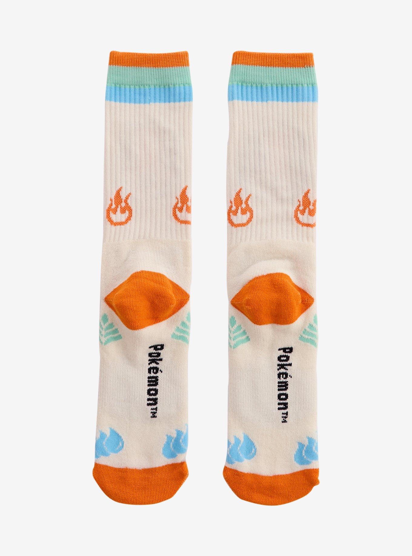 Pok&eacute;mon Starters Striped Crew Socks &mdash; BoxLunch Exclusive, , hi-res