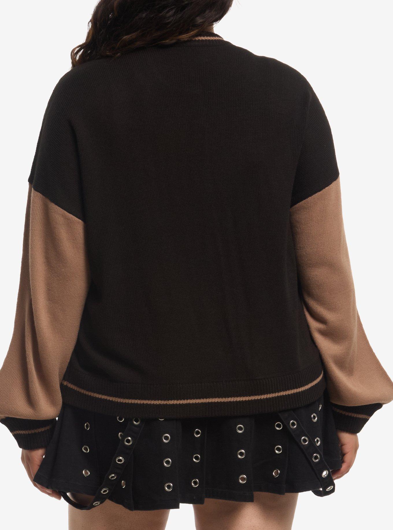 Domo Nerd Color-Block Girls Cardigan Plus Size, BLACK, alternate - view 3