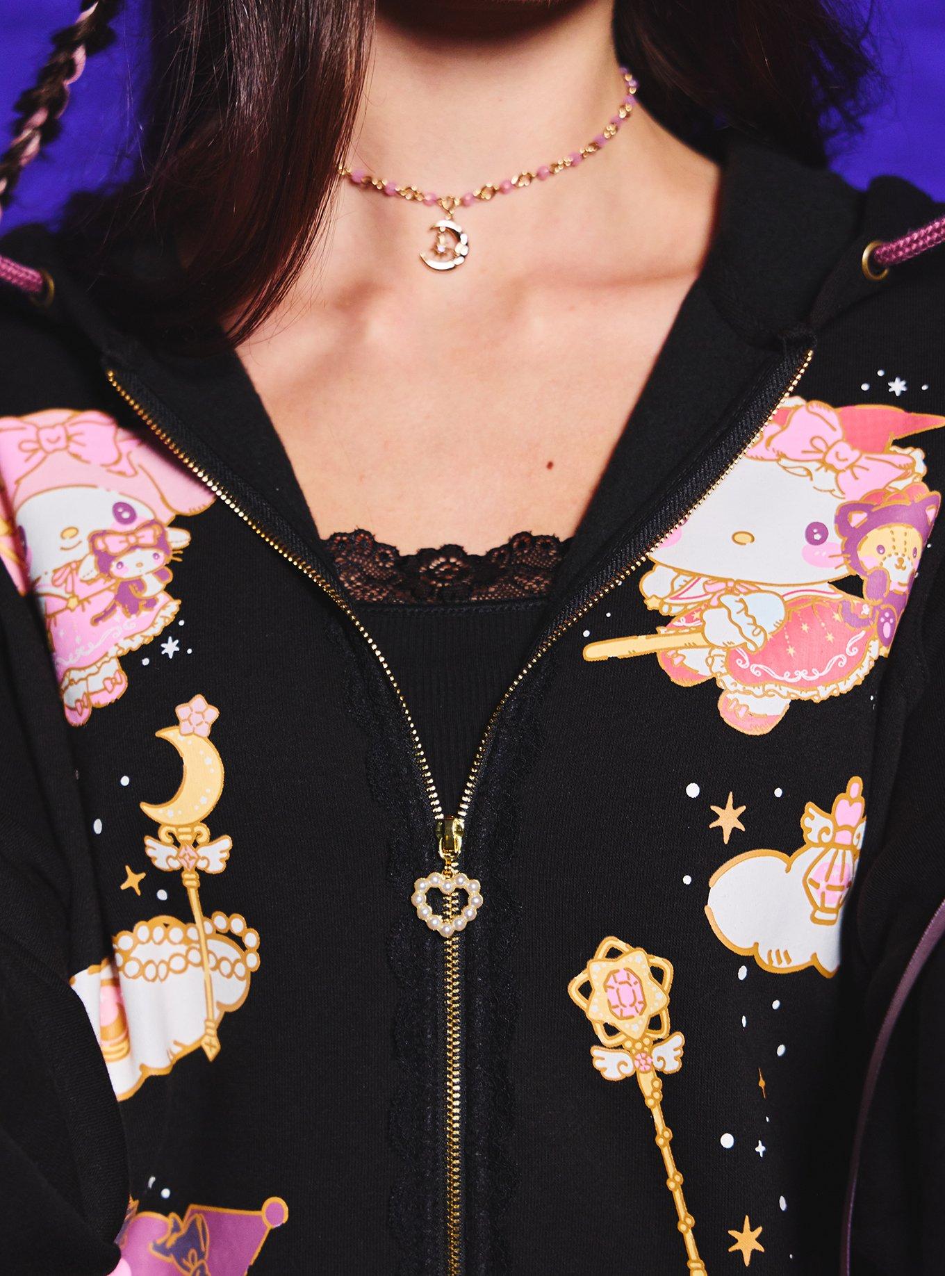 Hello Kitty And Friends Magic Lace-Up Girls Cold-Shoulder Hoodie, MULTI, alternate - view 5
