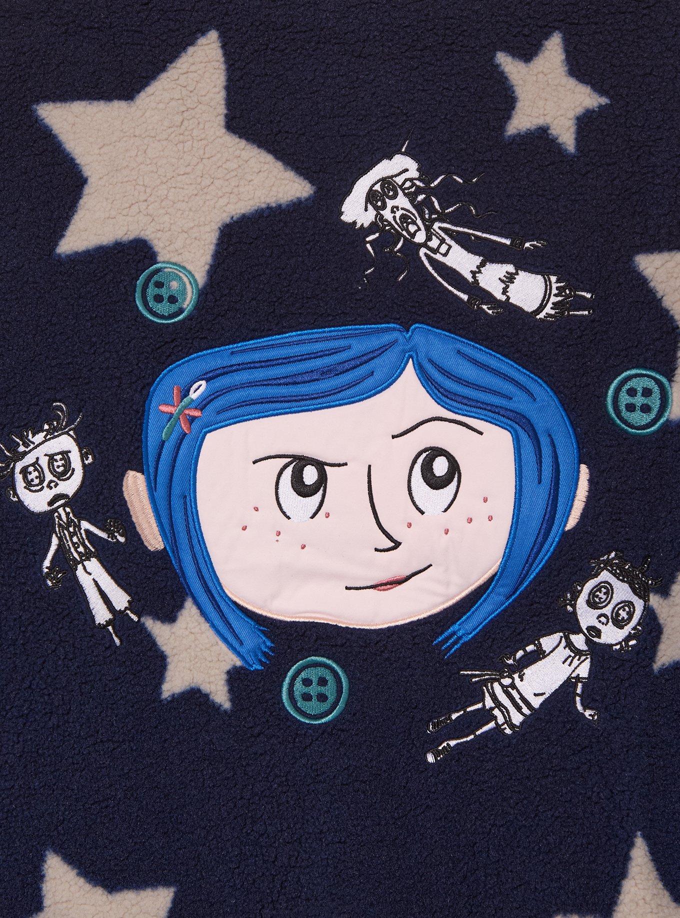 Coraline Star Allover Print Women's Hooded Sherpa Jacket - BoxLunch Exclusive, , alternate - view 4