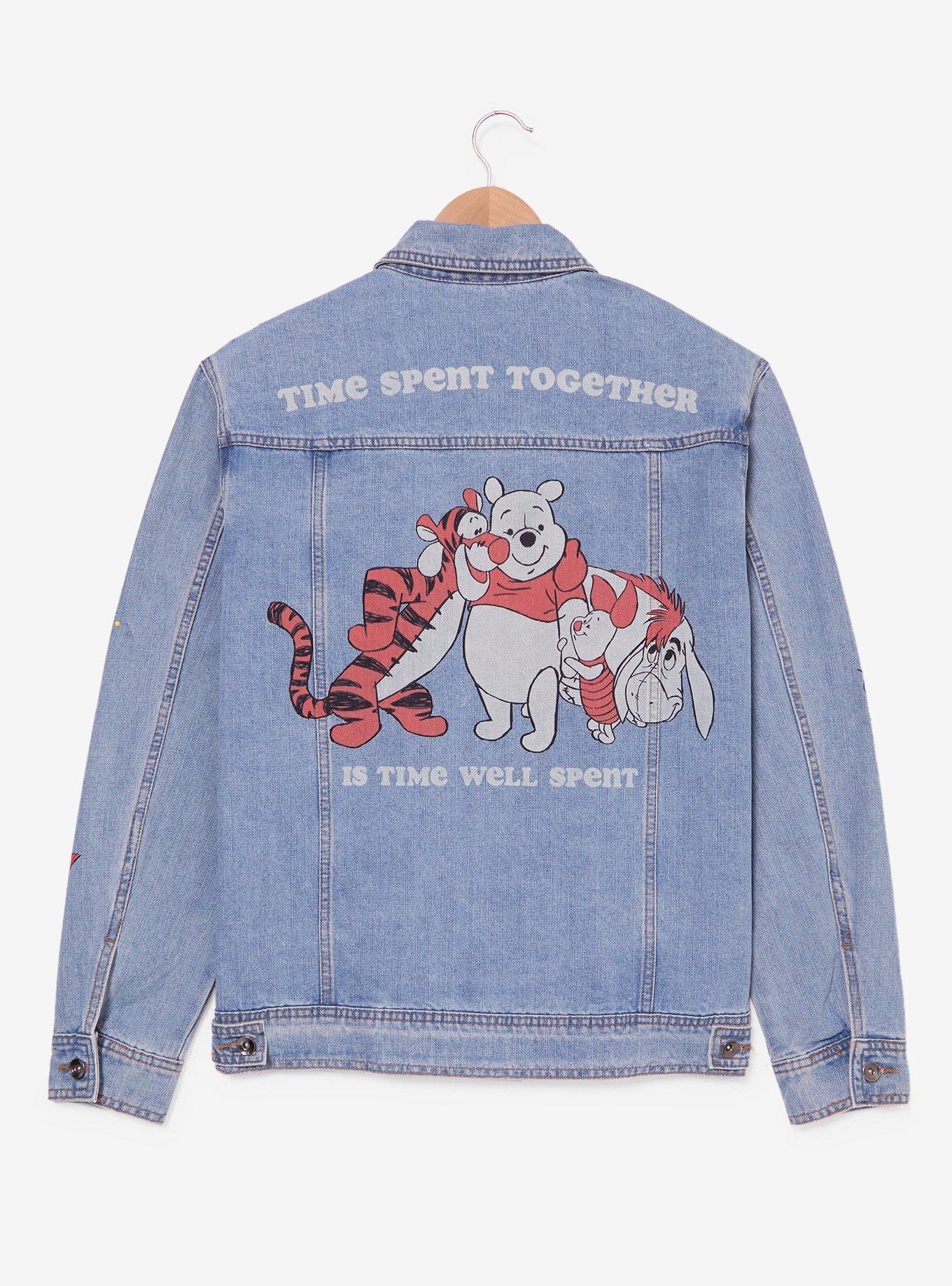 Disney Winnie the Pooh Tonal Characters Allover Print Women's Denim Jacket - BoxLunch Exclusive, , hi-res