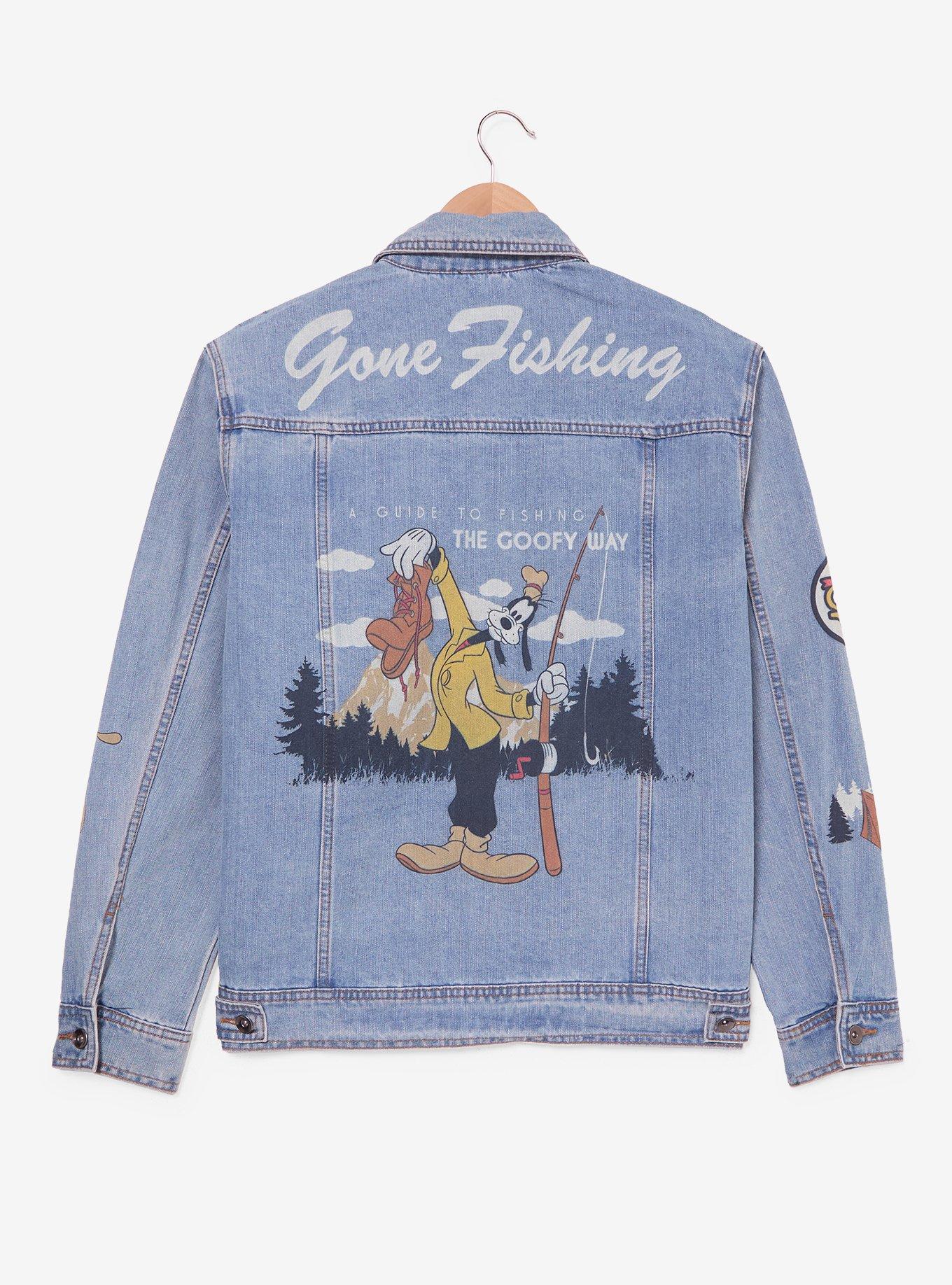 Disney Goofy Gone Fishing Allover Print Women's Denim Jacket - BoxLunch Exclusive, , hi-res