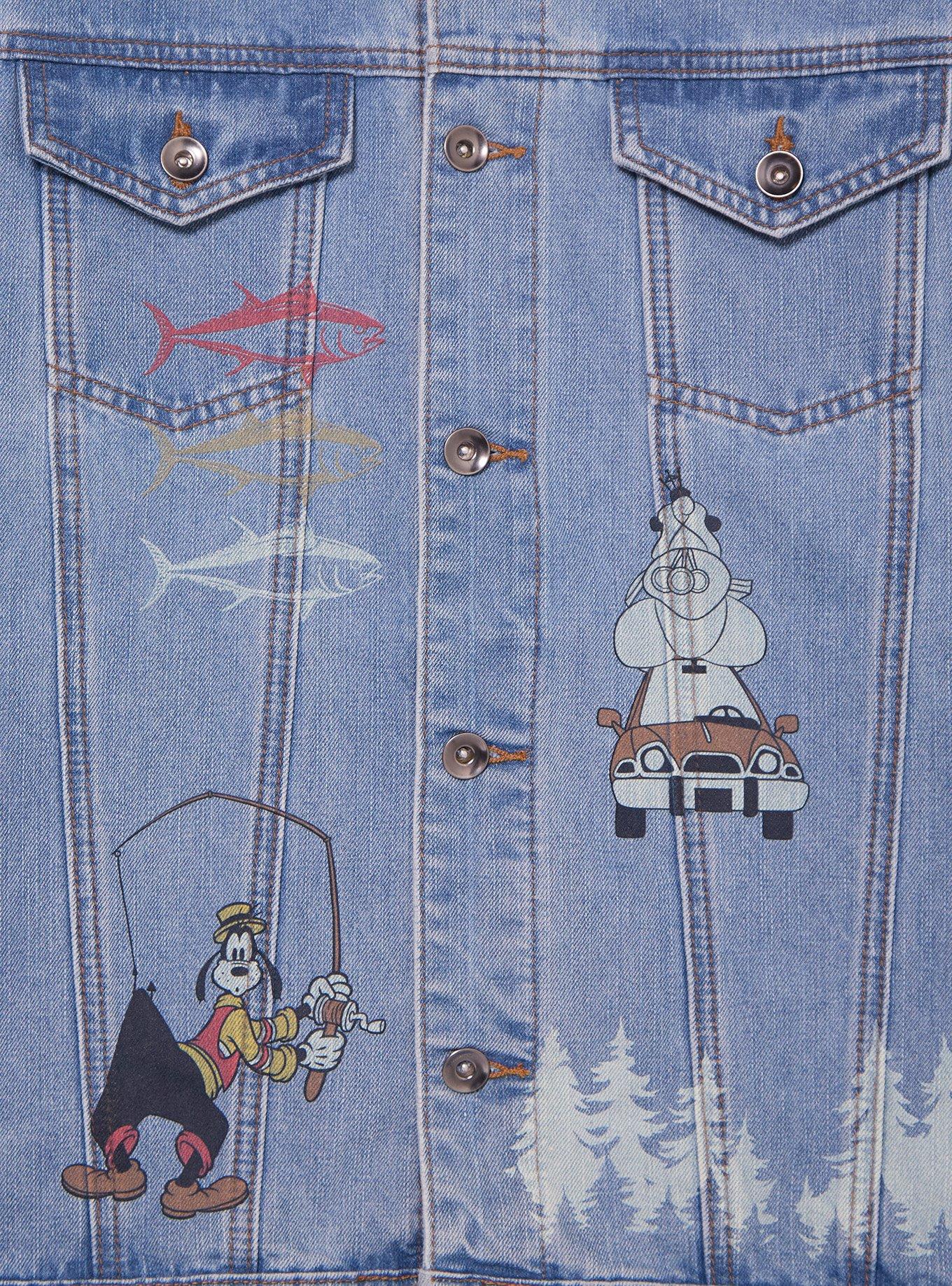 Disney Goofy Gone Fishing Allover Print Women's Denim Jacket - BoxLunch Exclusive, DENIM, alternate - view 3
