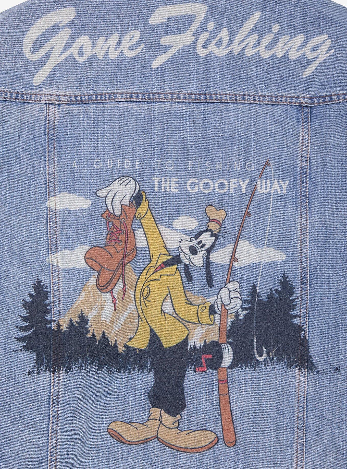 Disney Goofy Gone Fishing Allover Print Women's Denim Jacket - BoxLunch Exclusive, DENIM, alternate - view 4