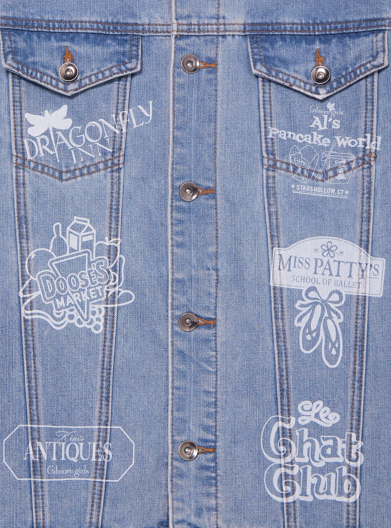 Gilmore Girls Locations Allover Print Women's Denim Jacket - BoxLunch Exclusive, DENIM, alternate - view 3