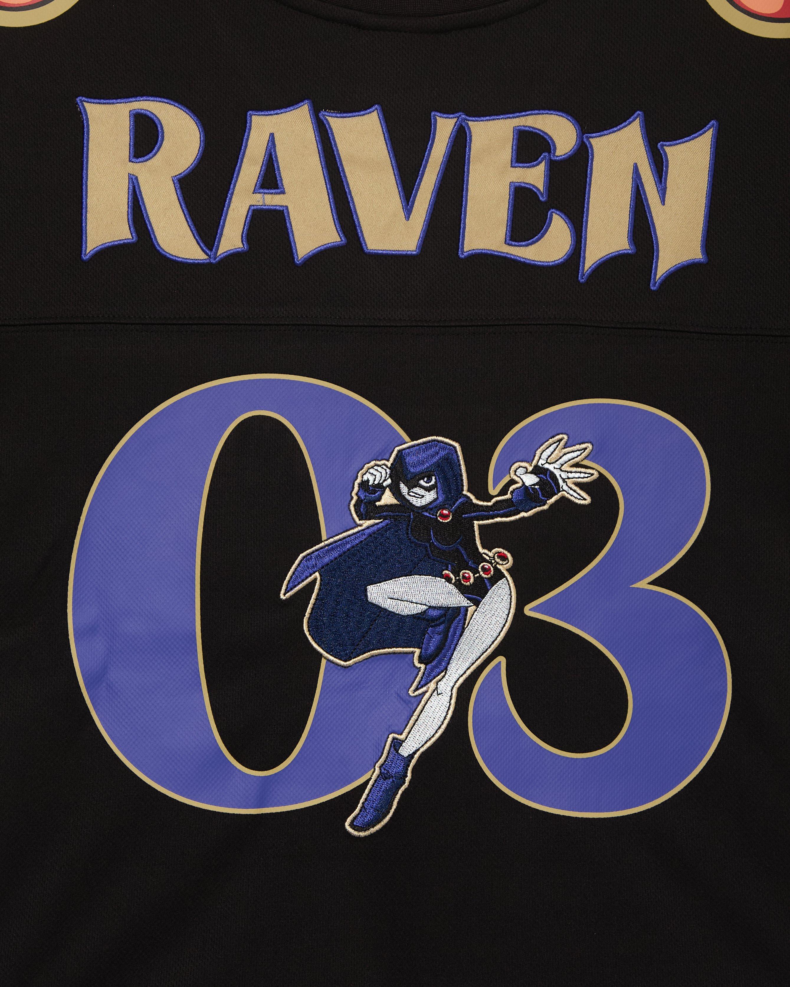 DC Comics Teen Titans Raven Women's Cropped Football Jersey - BoxLunch Exclusive, DARK BLUE, alternate - view 4