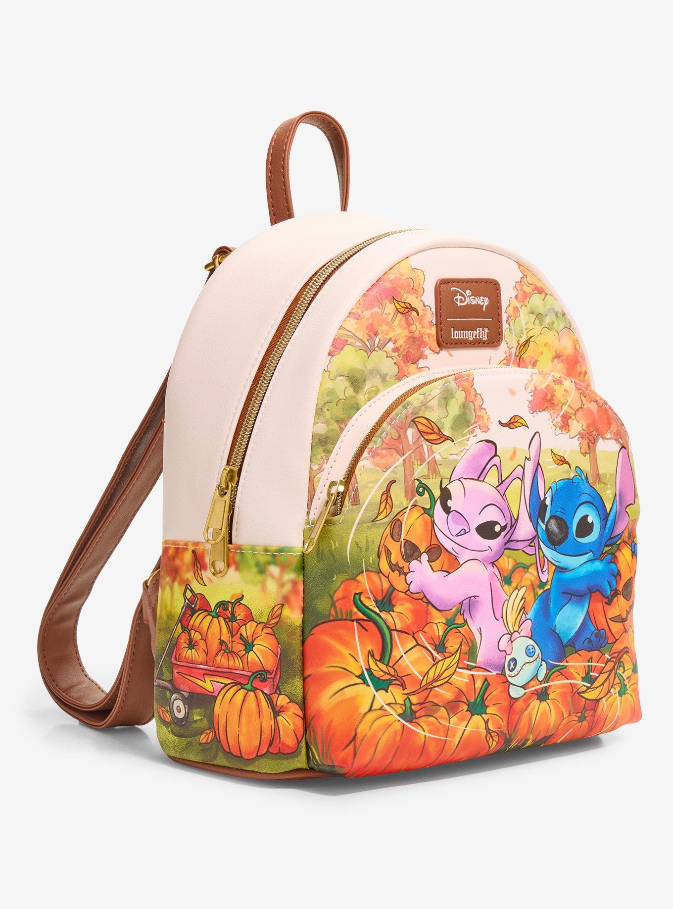 Loungefly Disney Stitch & Angel Pumpkin Patch Mini Backpack, , hi-res