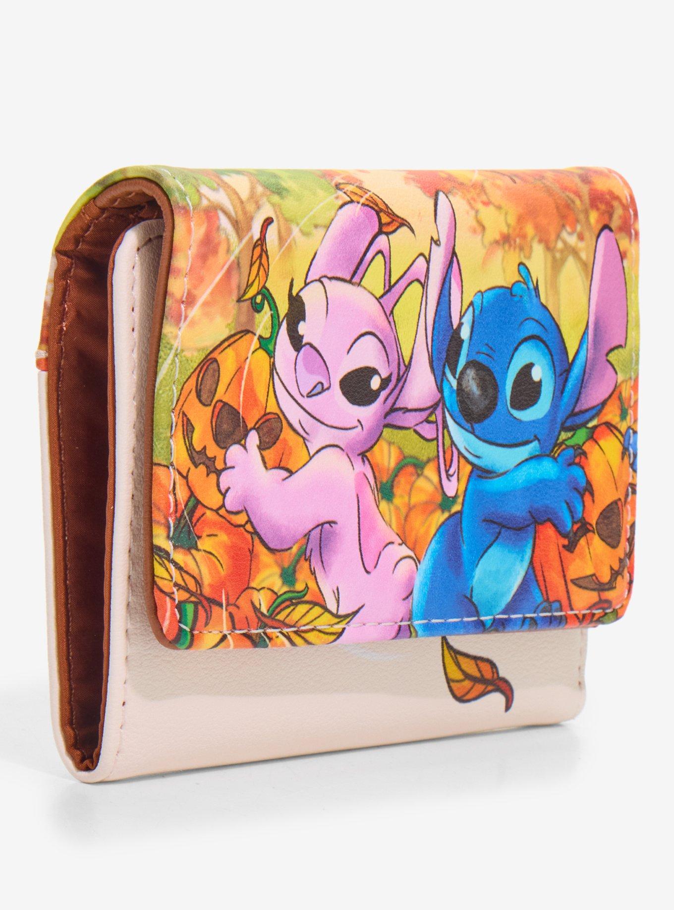 Loungefly Disney Stitch & Angel Pumpkin Patch Mini Wallet, , hi-res