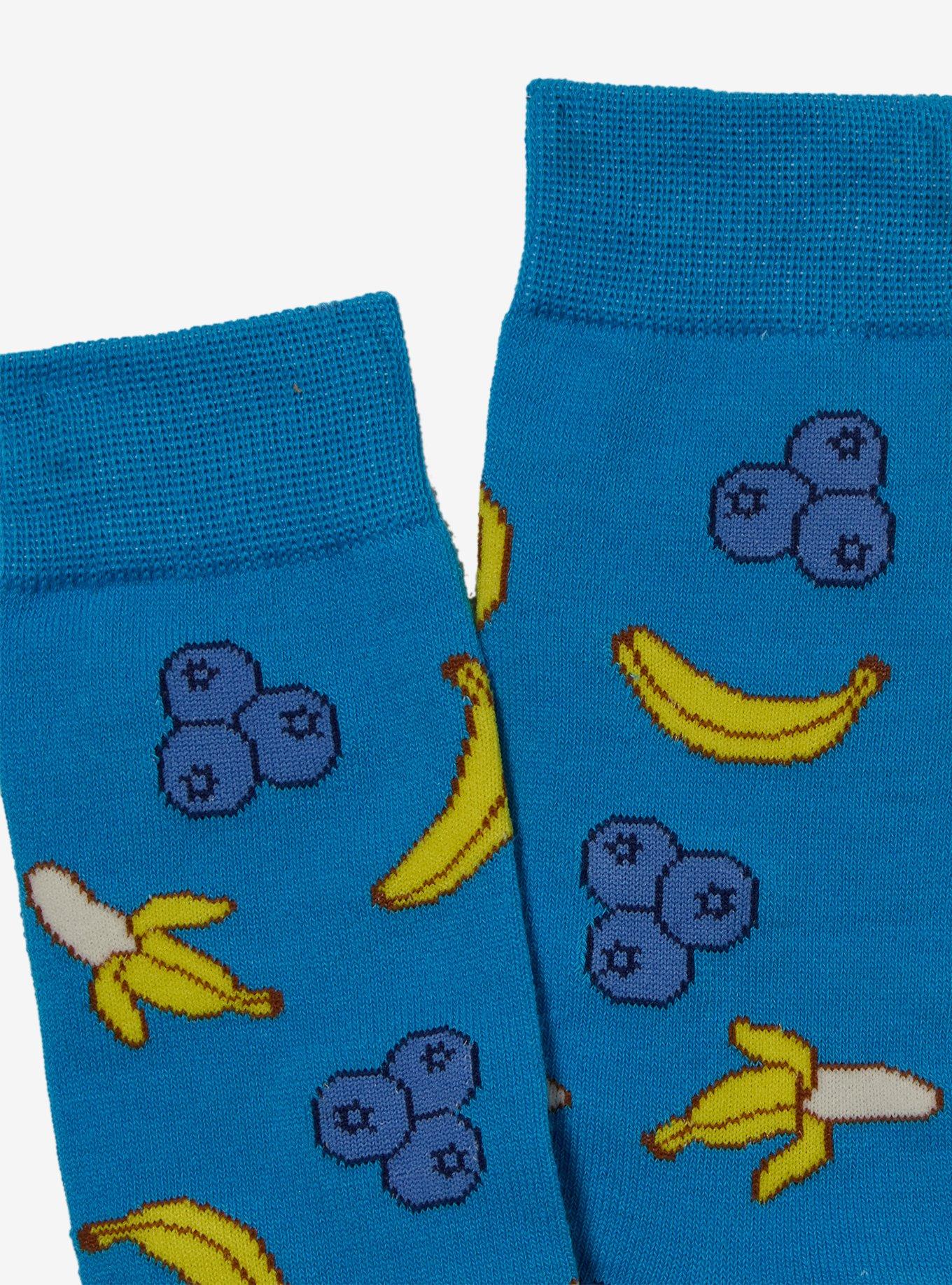 Banana & Blueberry Crew Socks, , hi-res