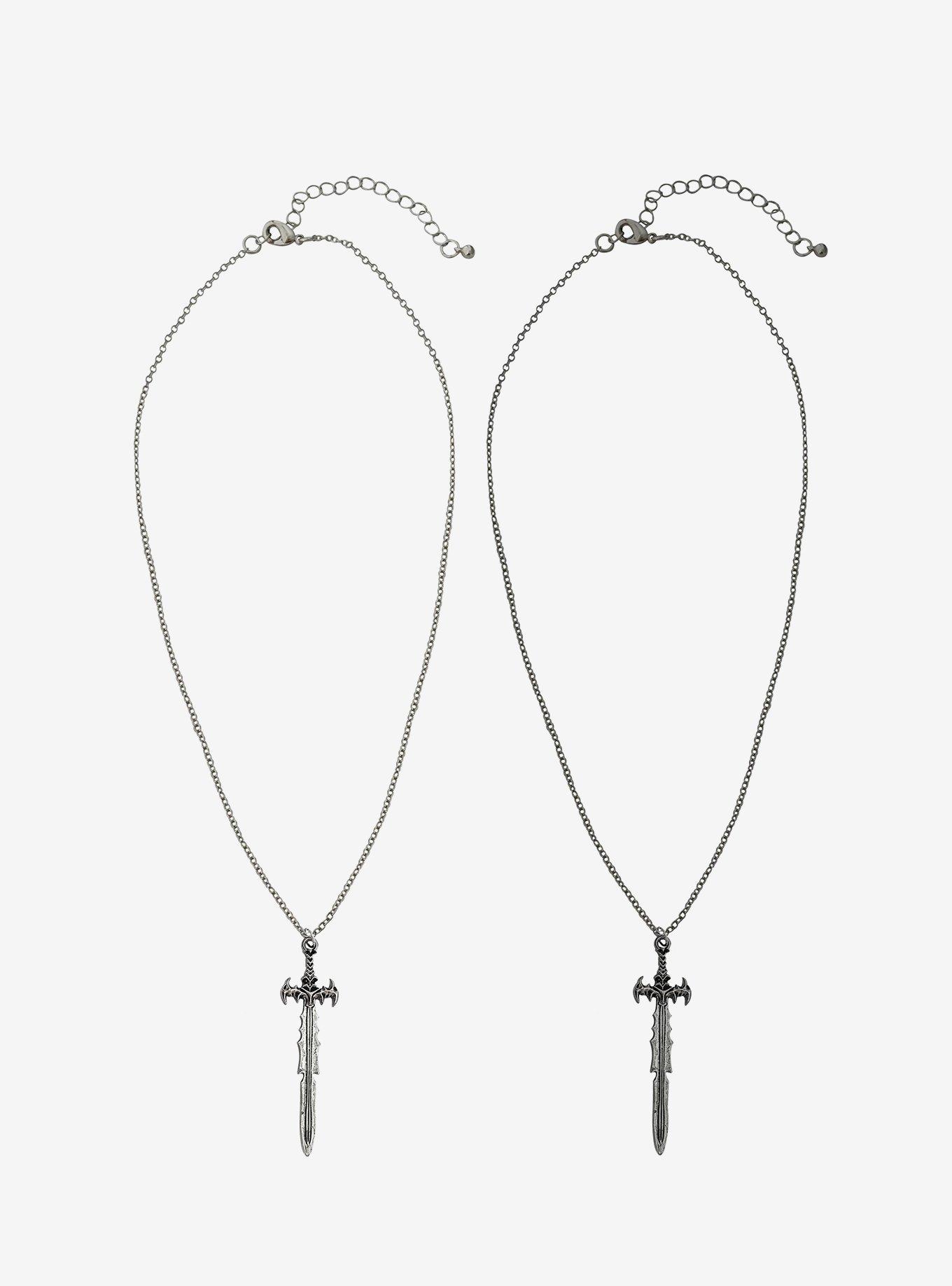 Social Collision Cyber Dagger Best Friend Necklace Set, , hi-res