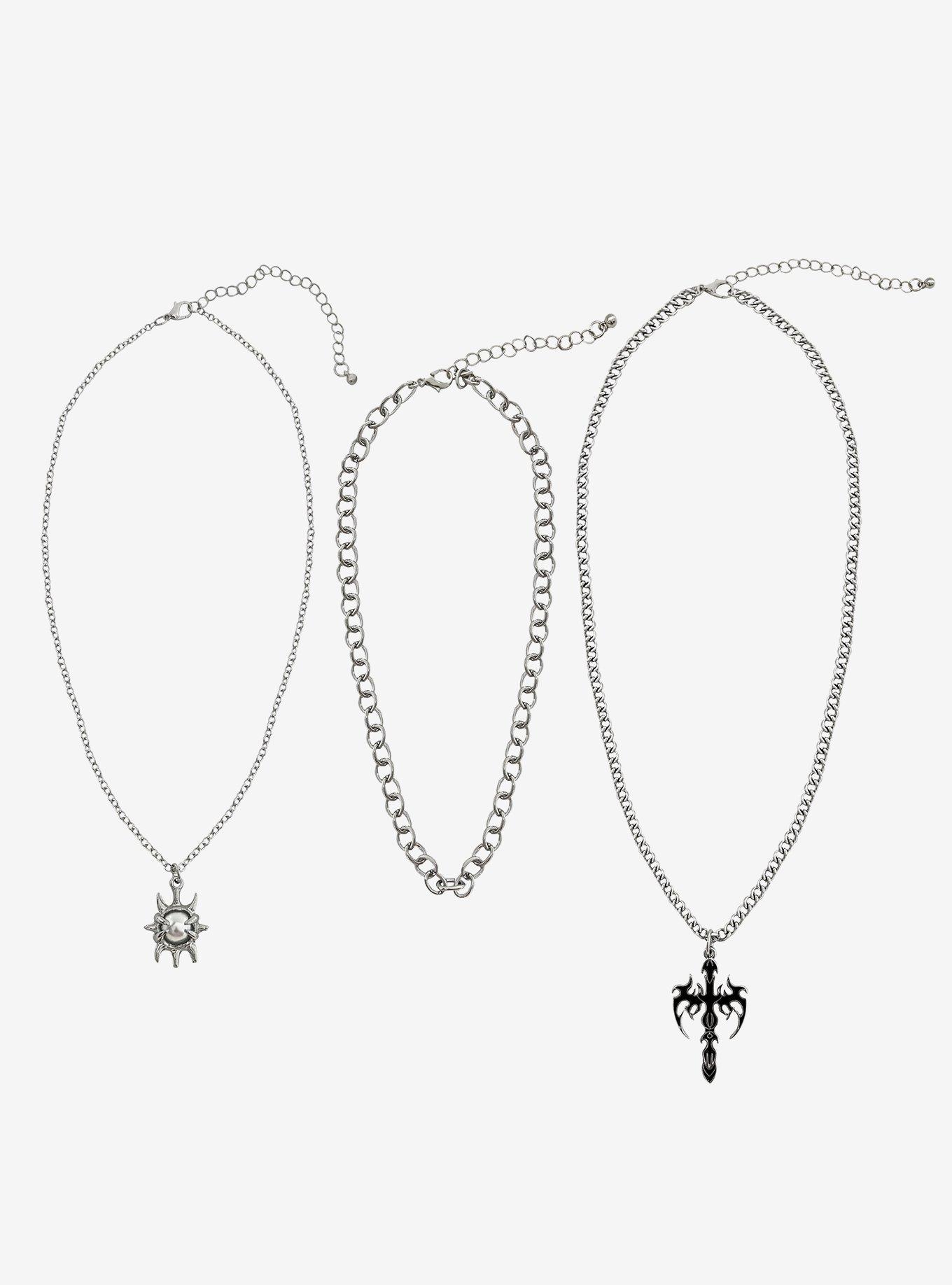 Social Collision Cyber Cross Spike Necklace Set, , hi-res